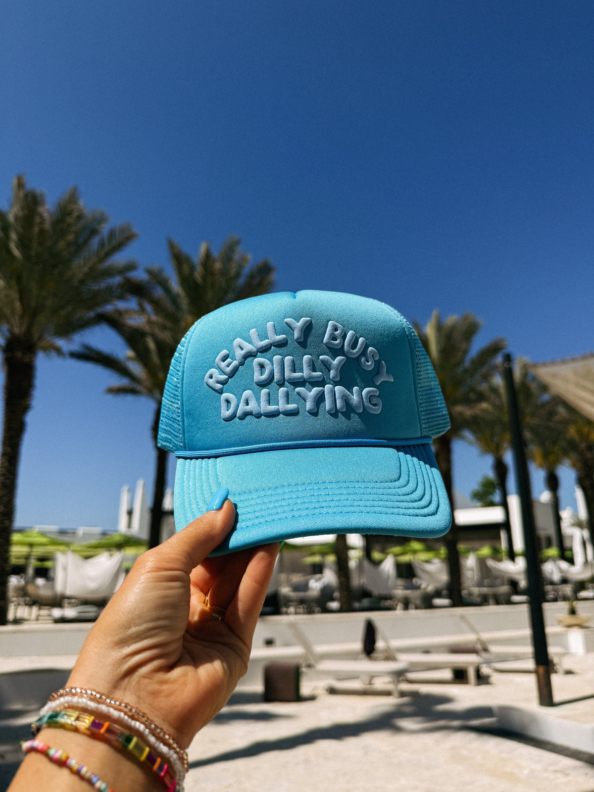 Dilly Dally Trucker Hat - Blue