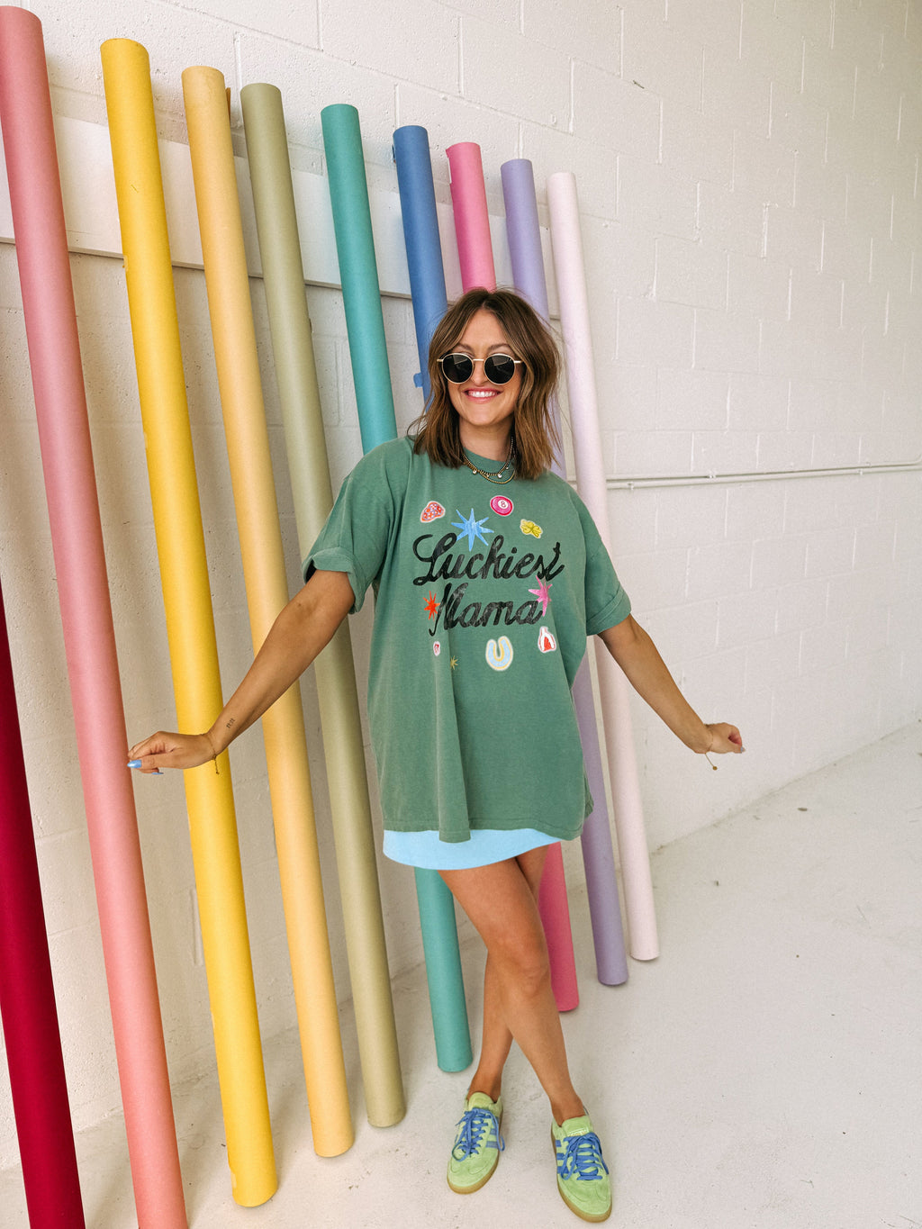 Luckiest Mama Graphic Tee - Green