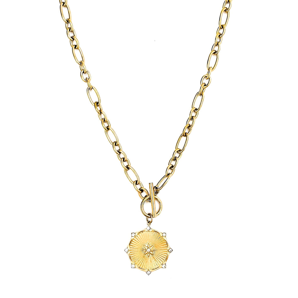 Raylee Toggle Starburst Coin Necklace