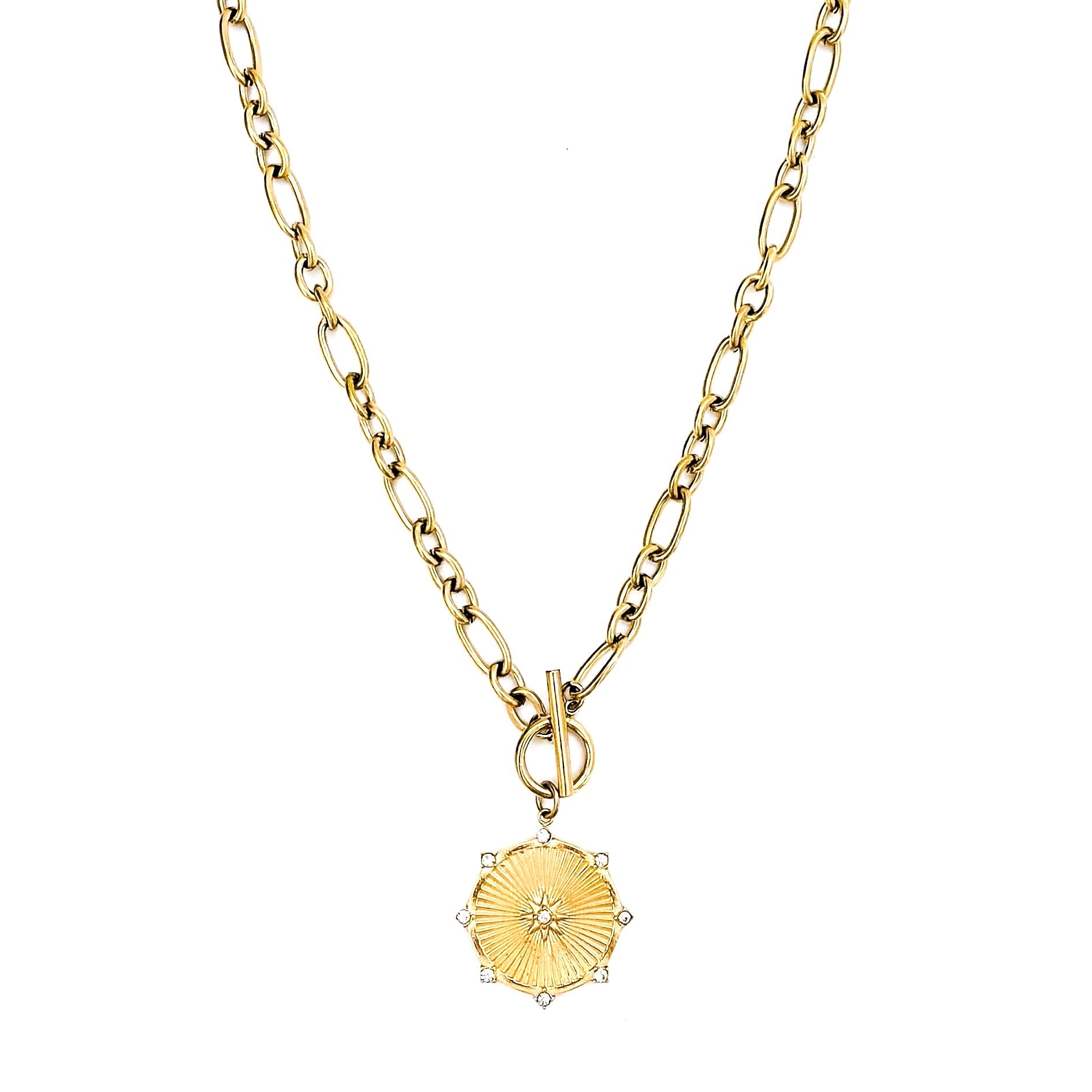 Raylee Toggle Starburst Coin Necklace