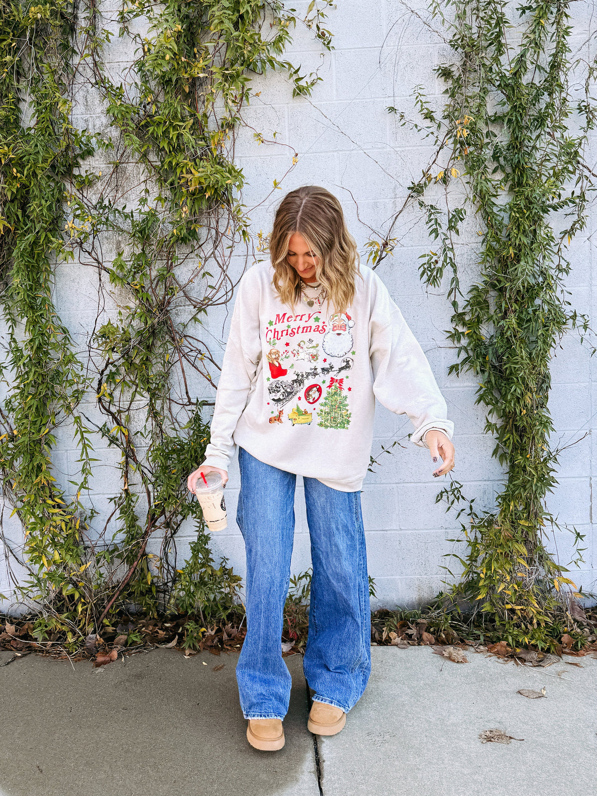 Vintage Christmas Icons Sweatshirt -ash