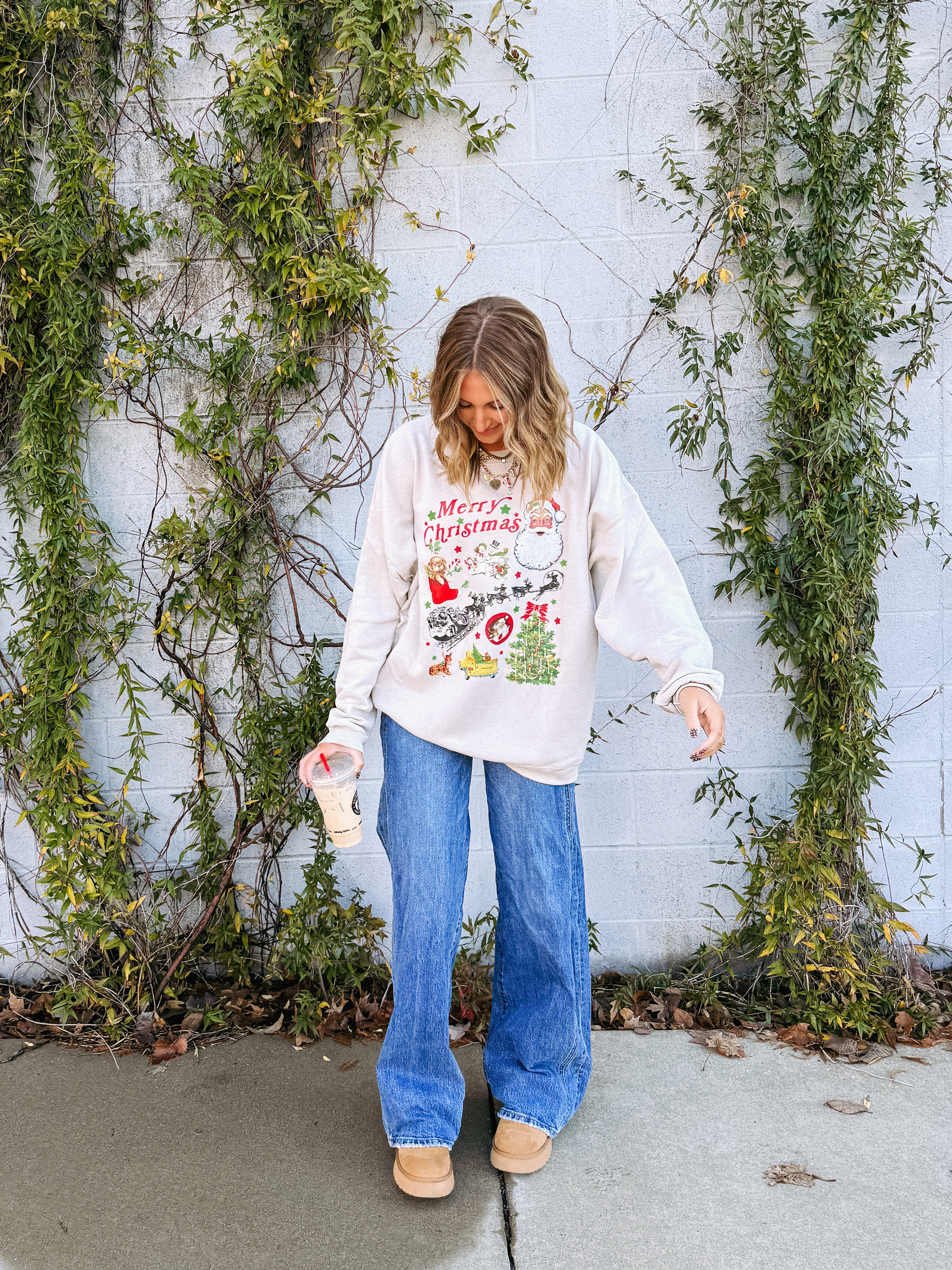 Vintage Christmas Icons Sweatshirt -ash