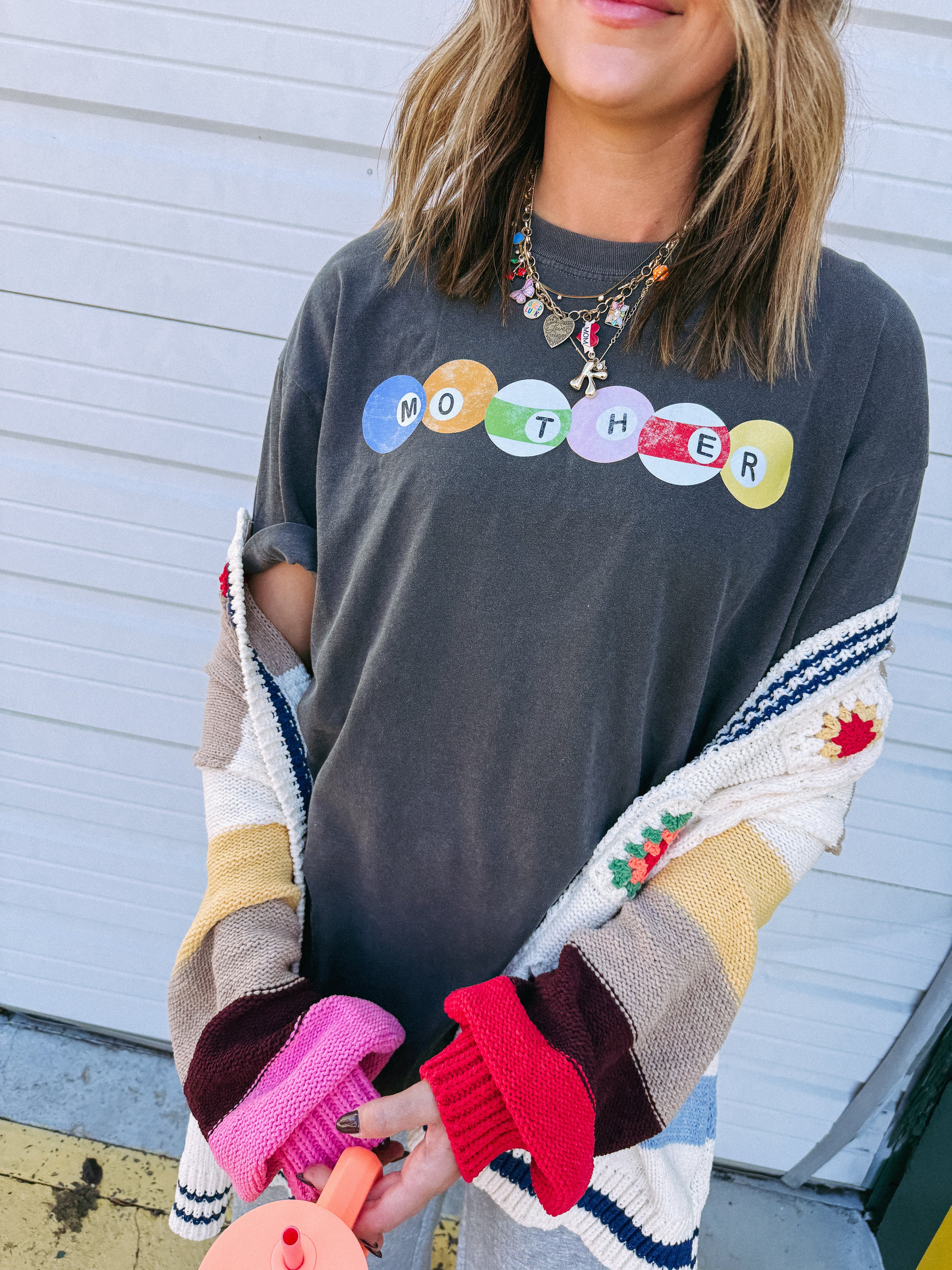 Mother 8 Ball Graphic Tee - Charcoal
