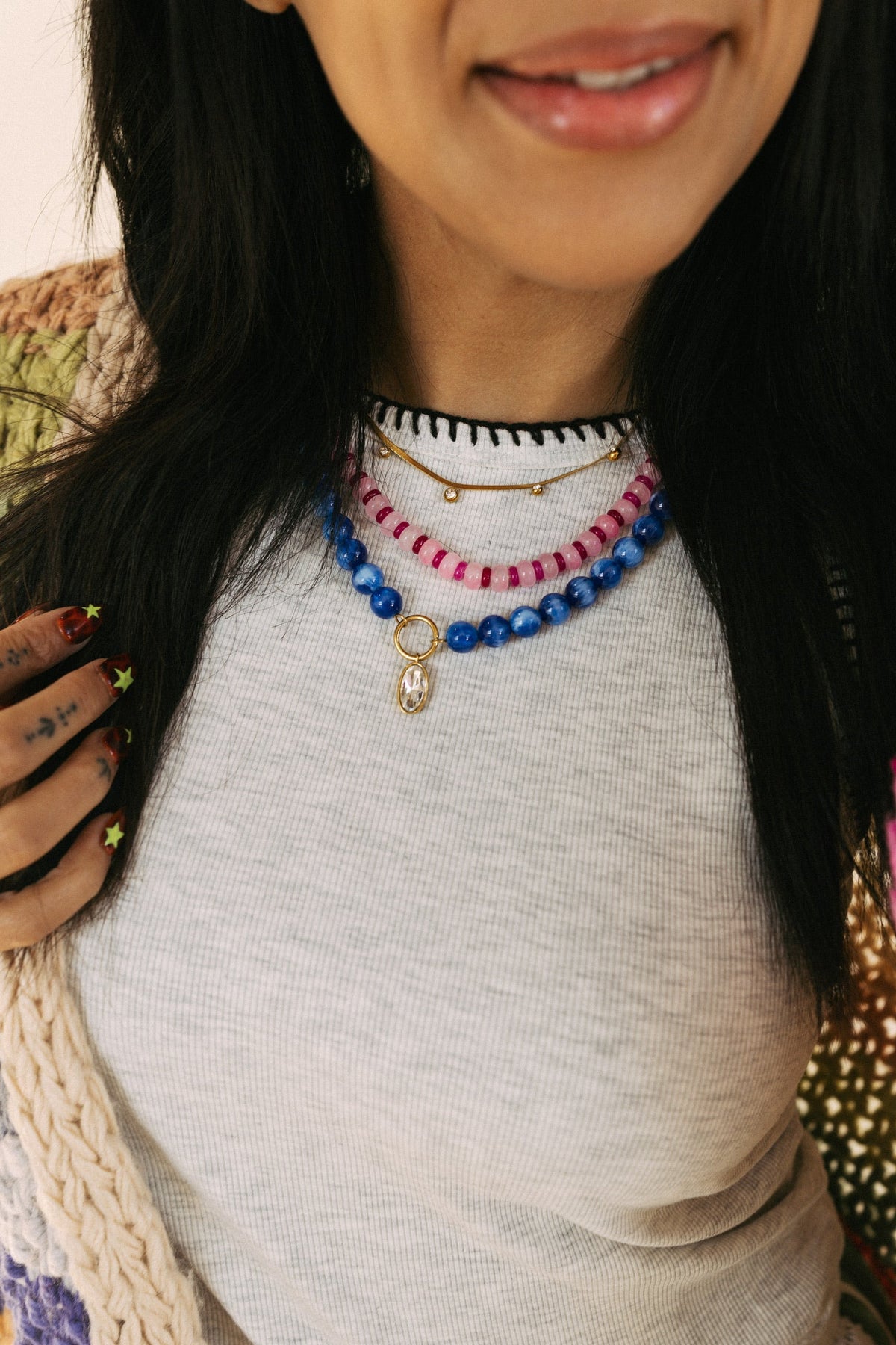 Blue Me Away Beaded Crystal Necklace 2