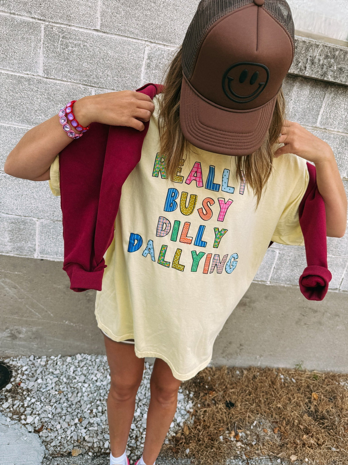 Dilly Dallying Graphic Tee - Butter Yellow