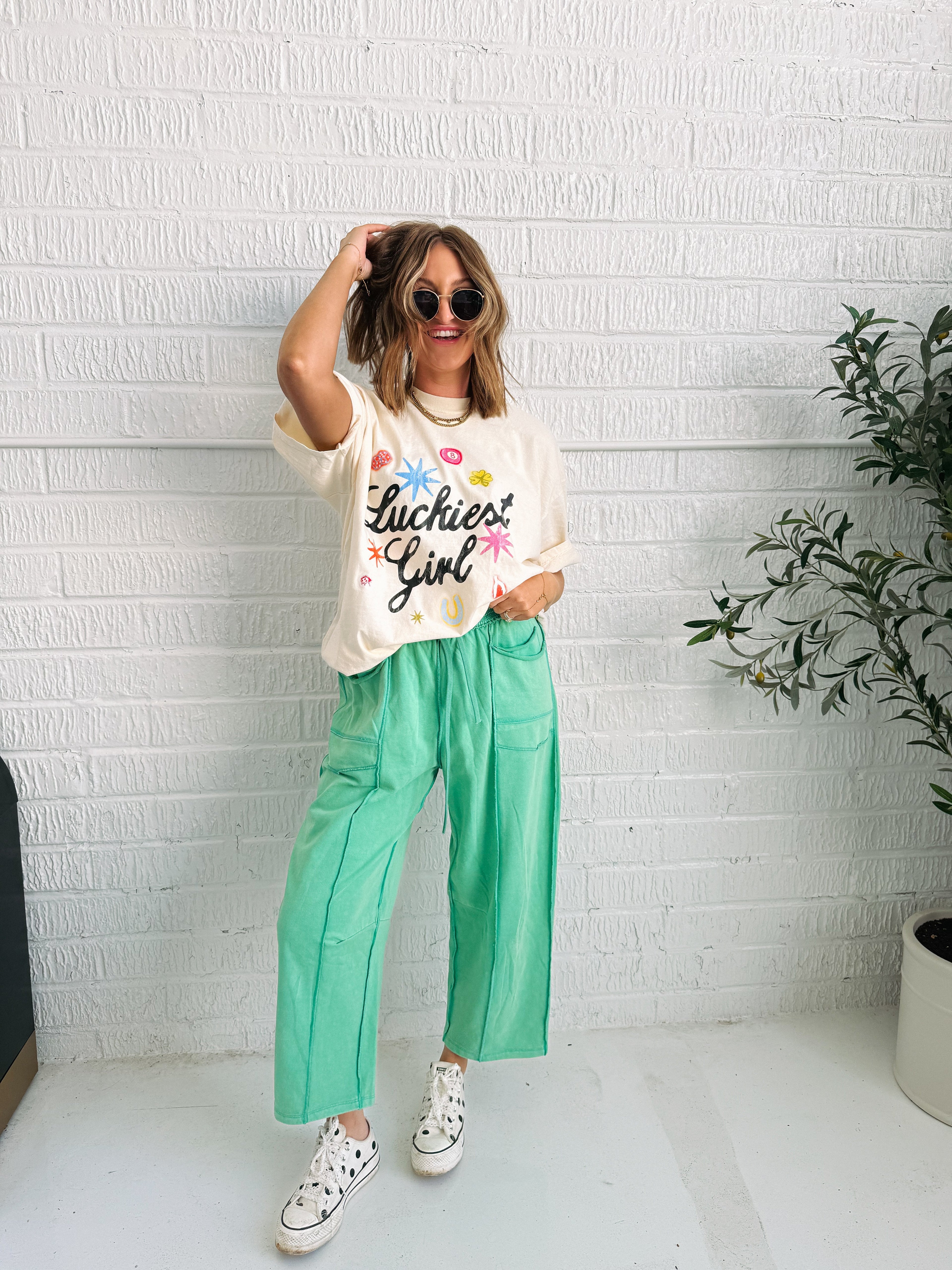 Luckiest Girl Graphic Tee - Ivory
