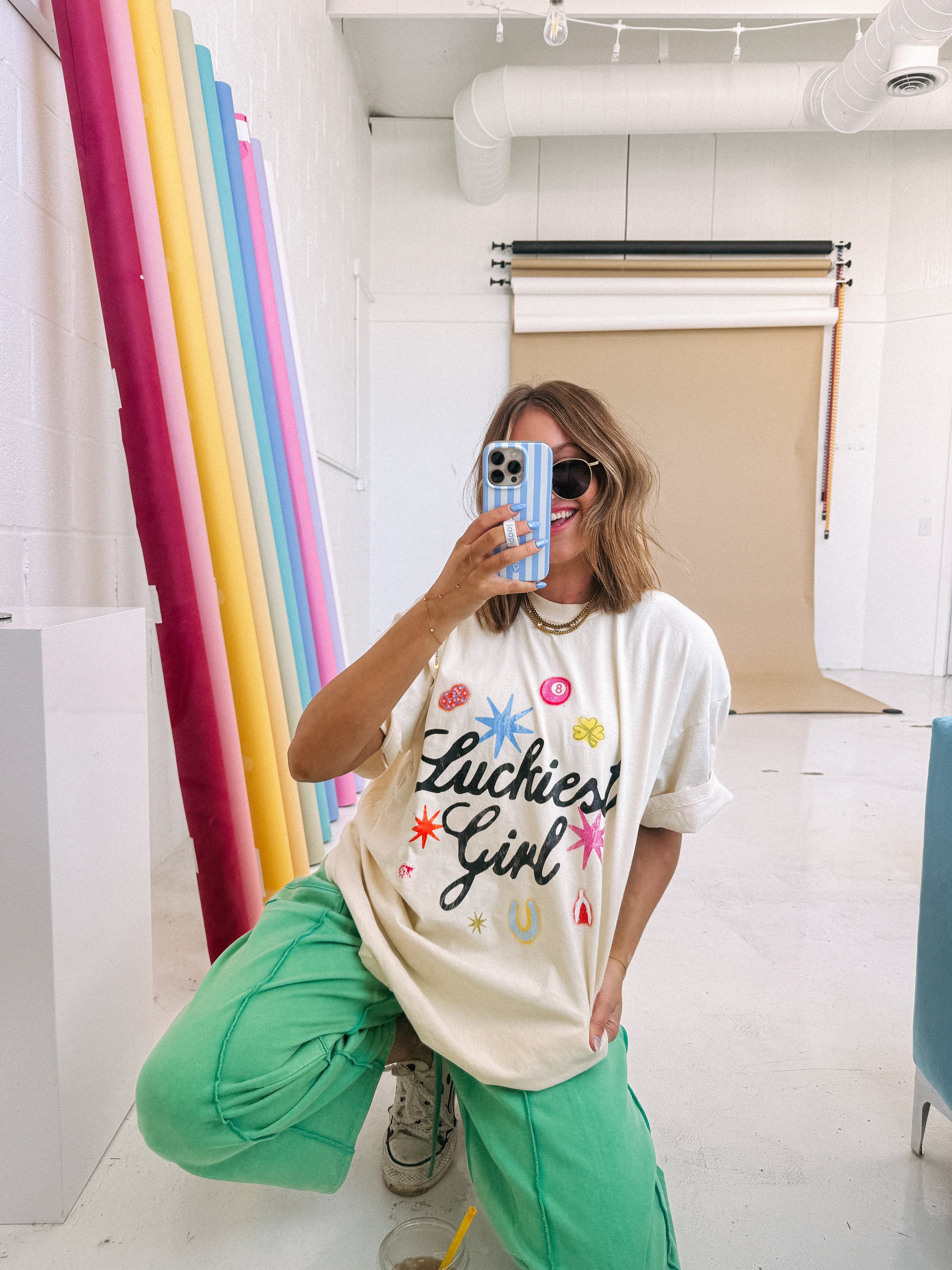 Luckiest Girl Graphic Tee - Ivory