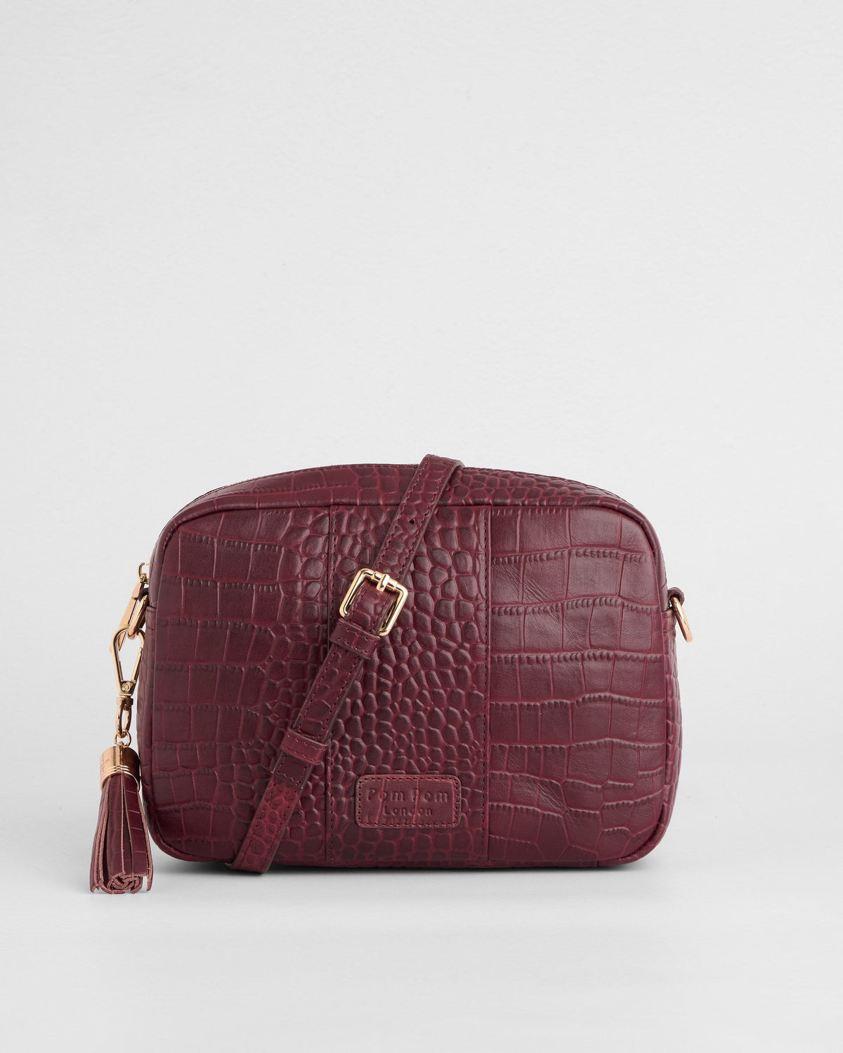 City Crossbody Bag Croc Red Mahogany