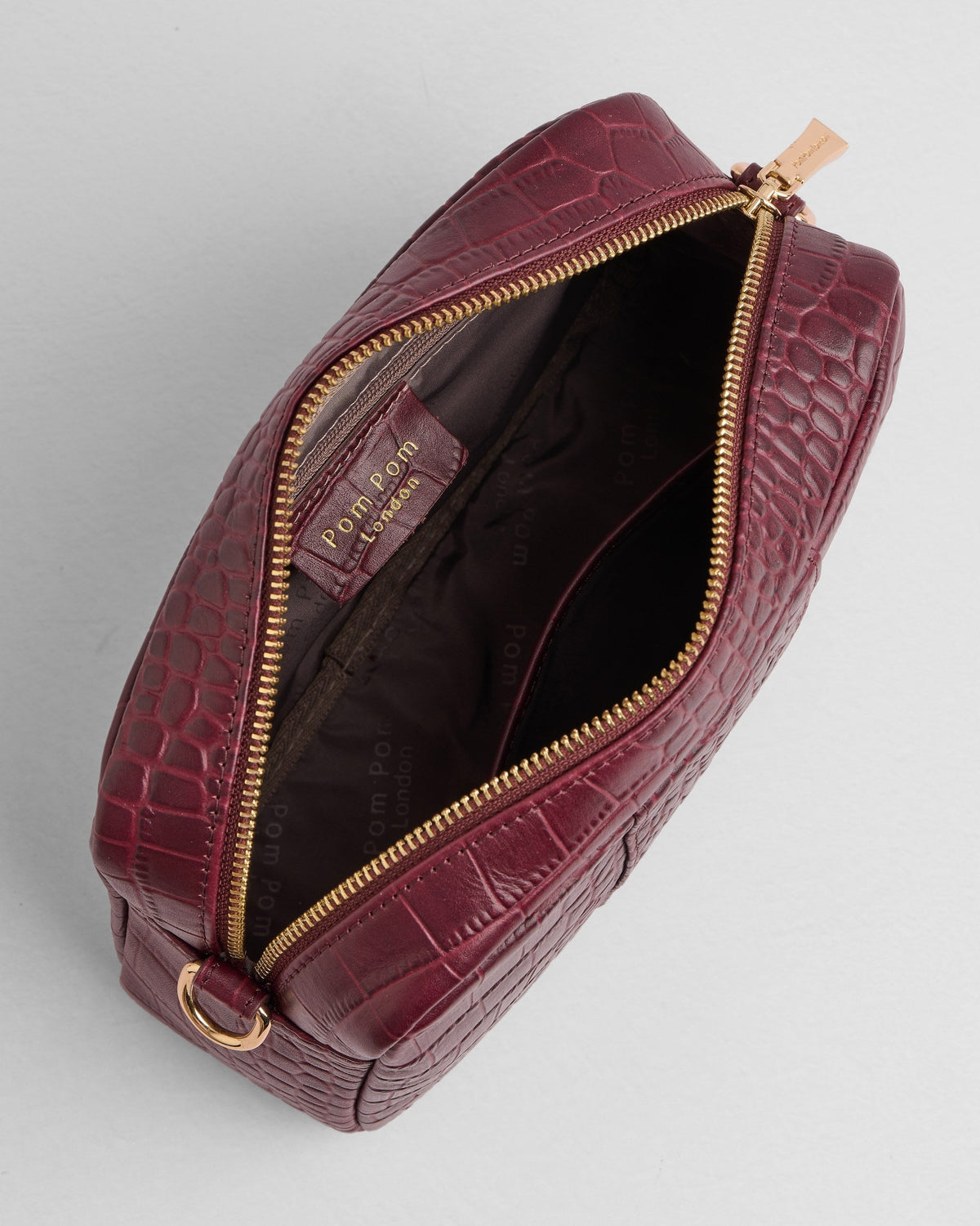 City Crossbody Bag Croc Red Mahogany
