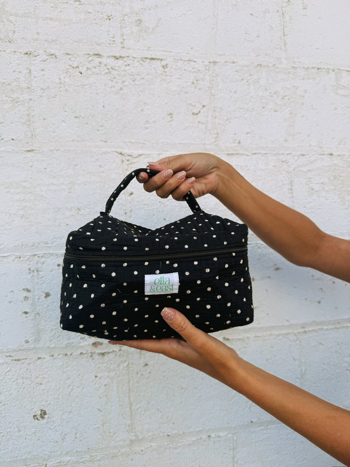 Quilted Makeup Bag - Polka Dot