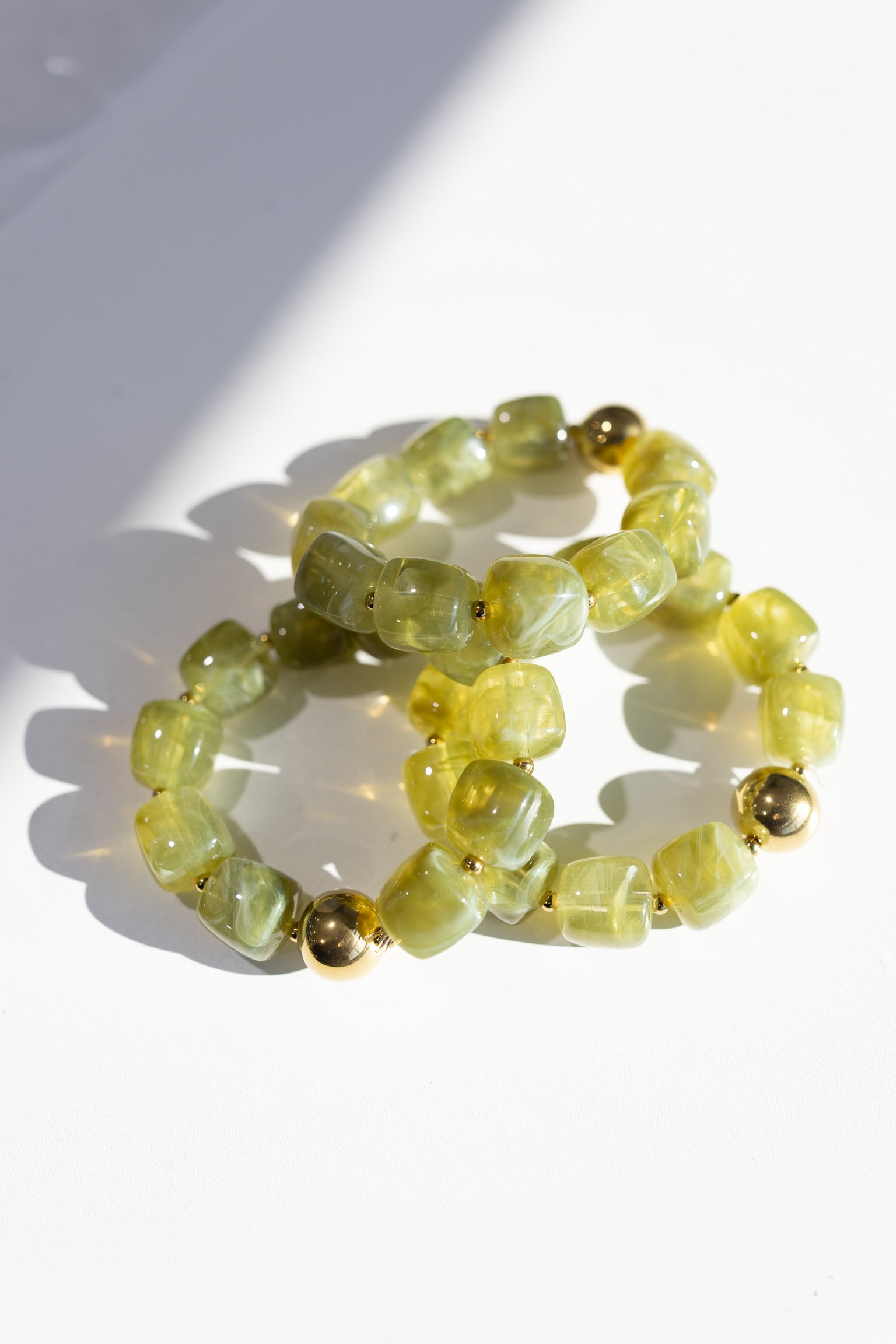 Paloma Chunky Beaded Bracelet - Light Green