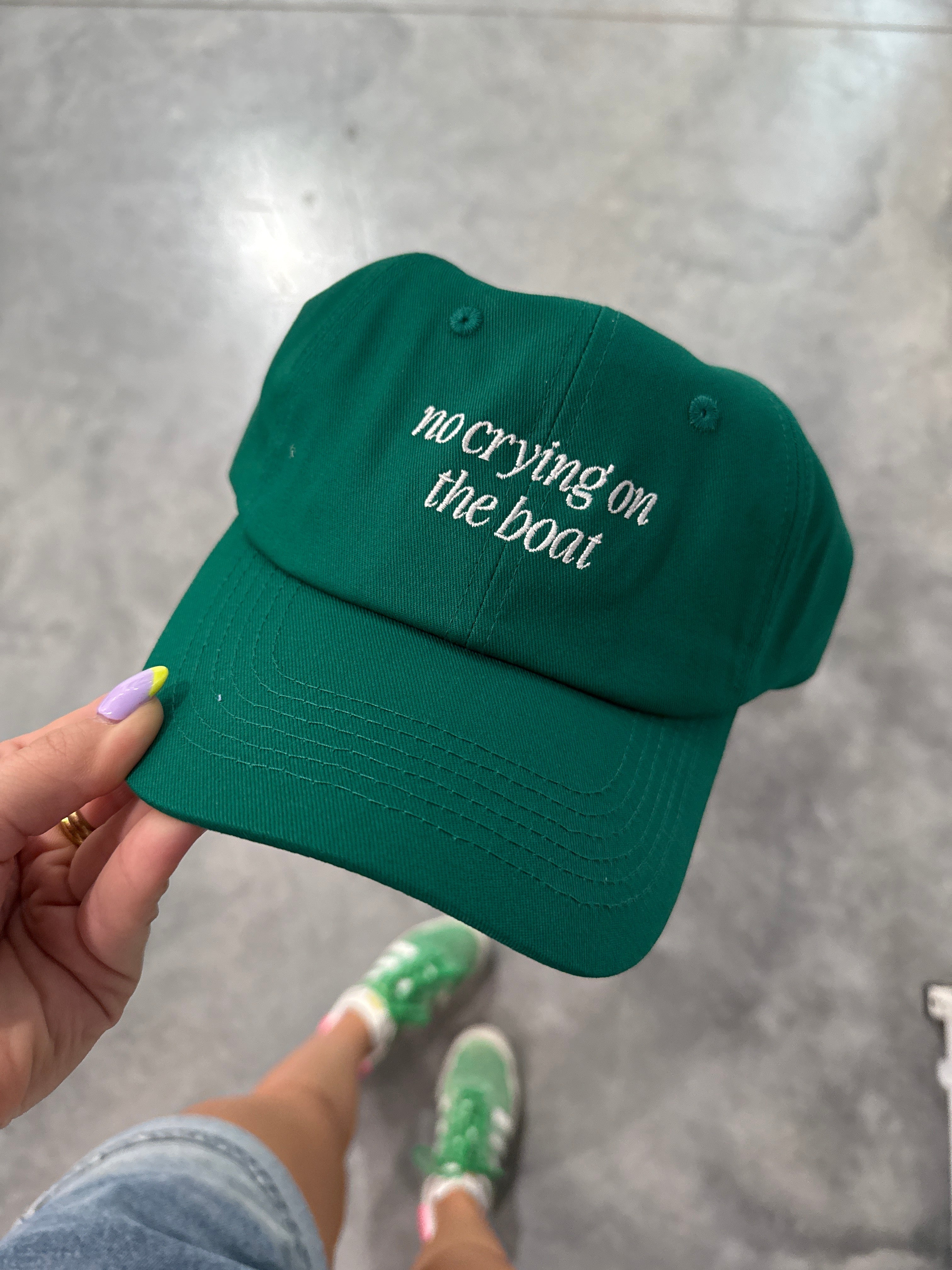 No Crying on the Boat Dad Cap - Green