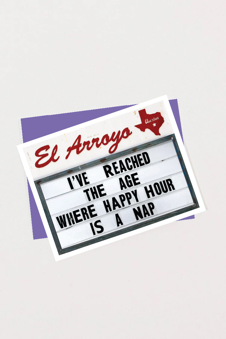 Tarjeta de felicitación - HORA FELIZ DE LA SIESTA - Interior en blanco