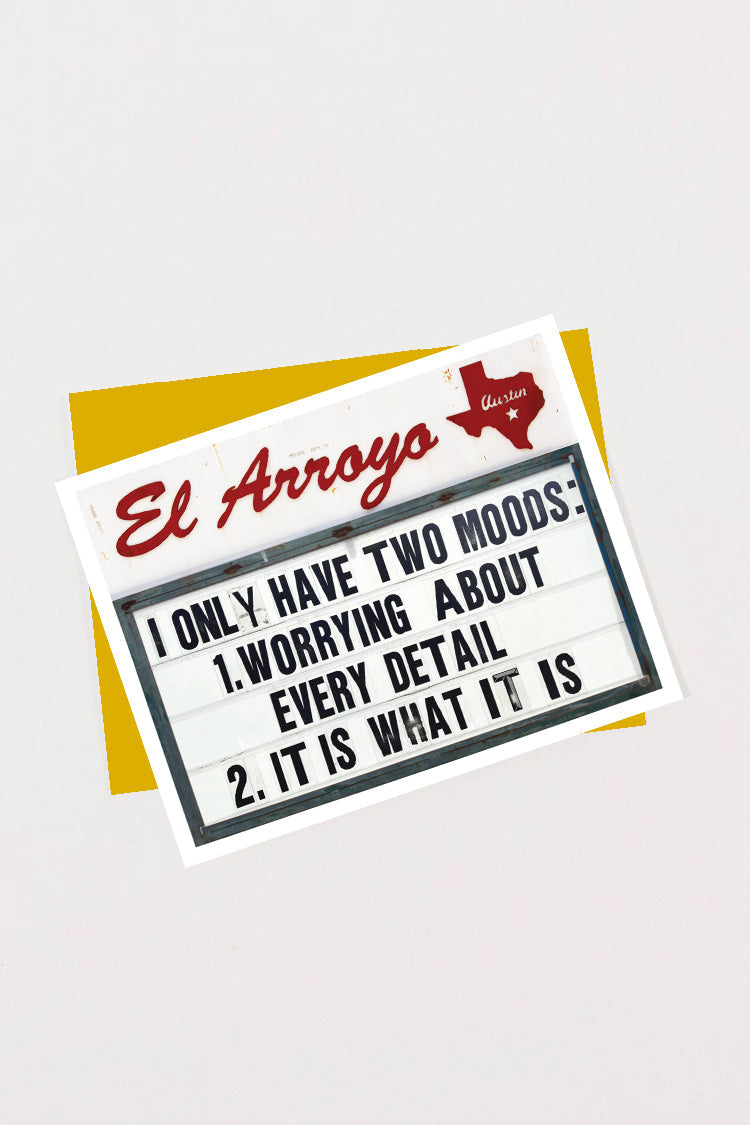 Greeting Card - TWO MOODS - Blank Inside