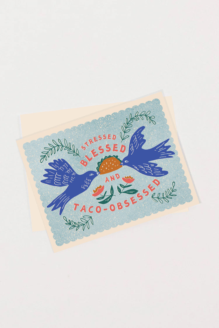 Greeting Card - TACO OBSESSED - Blank Inside