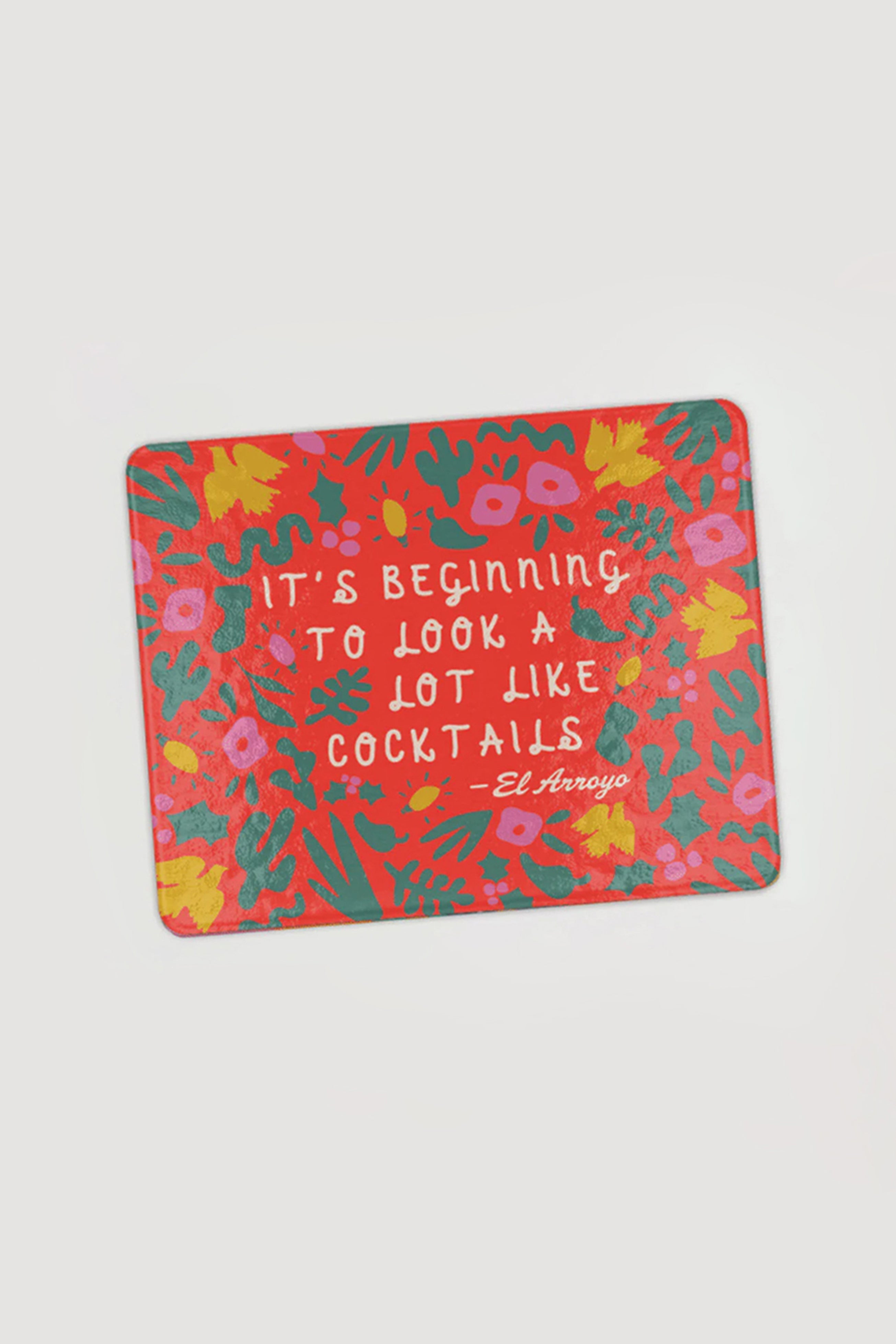 Mini Tempered Glass Cutting Board - Cocktails