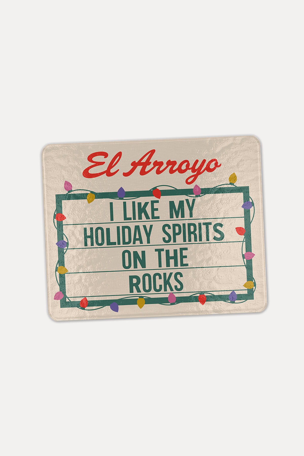 Mini Tempered Glass Cutting Board - Holiday Spirits