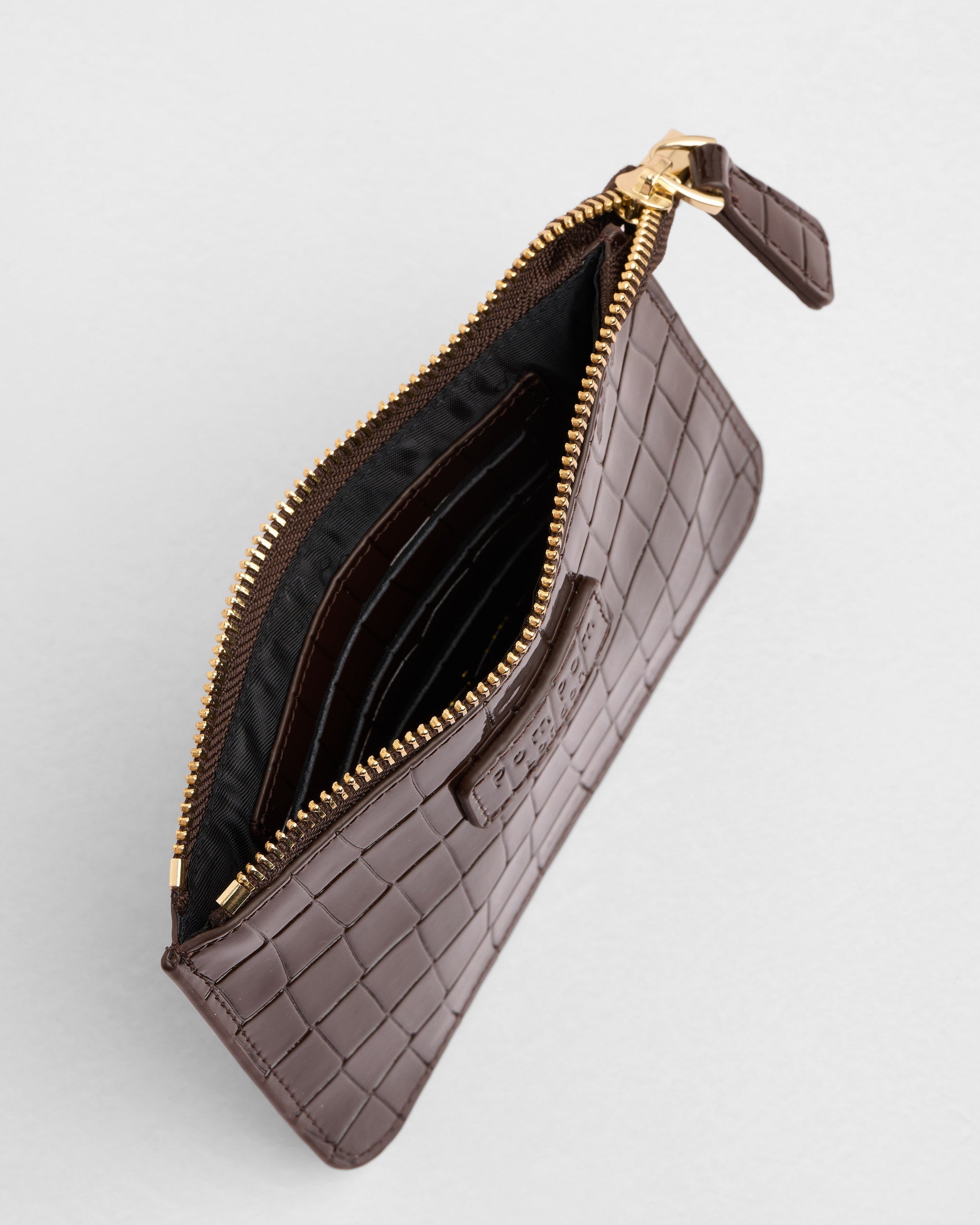 Chelsea Coin Purse Patent Croc Chocolate