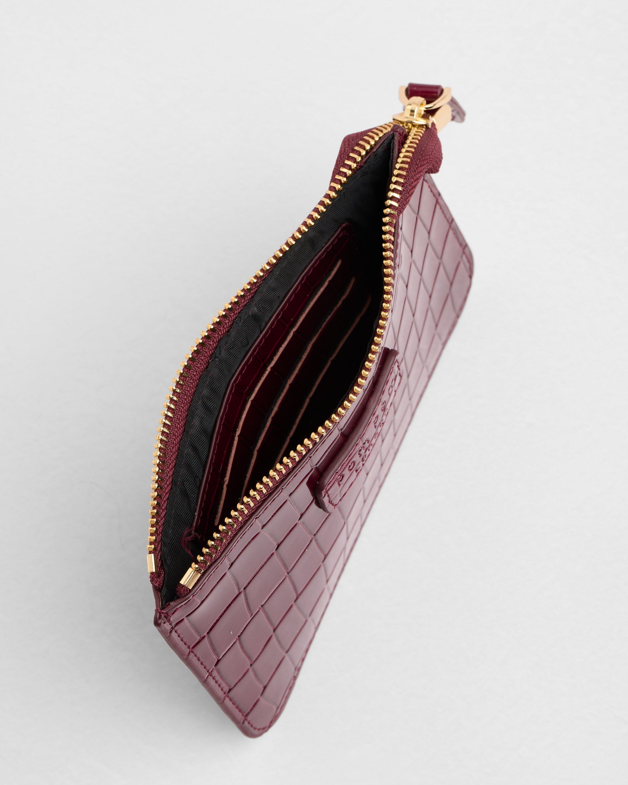 Chelsea Coin Purse Patent Croc Claret