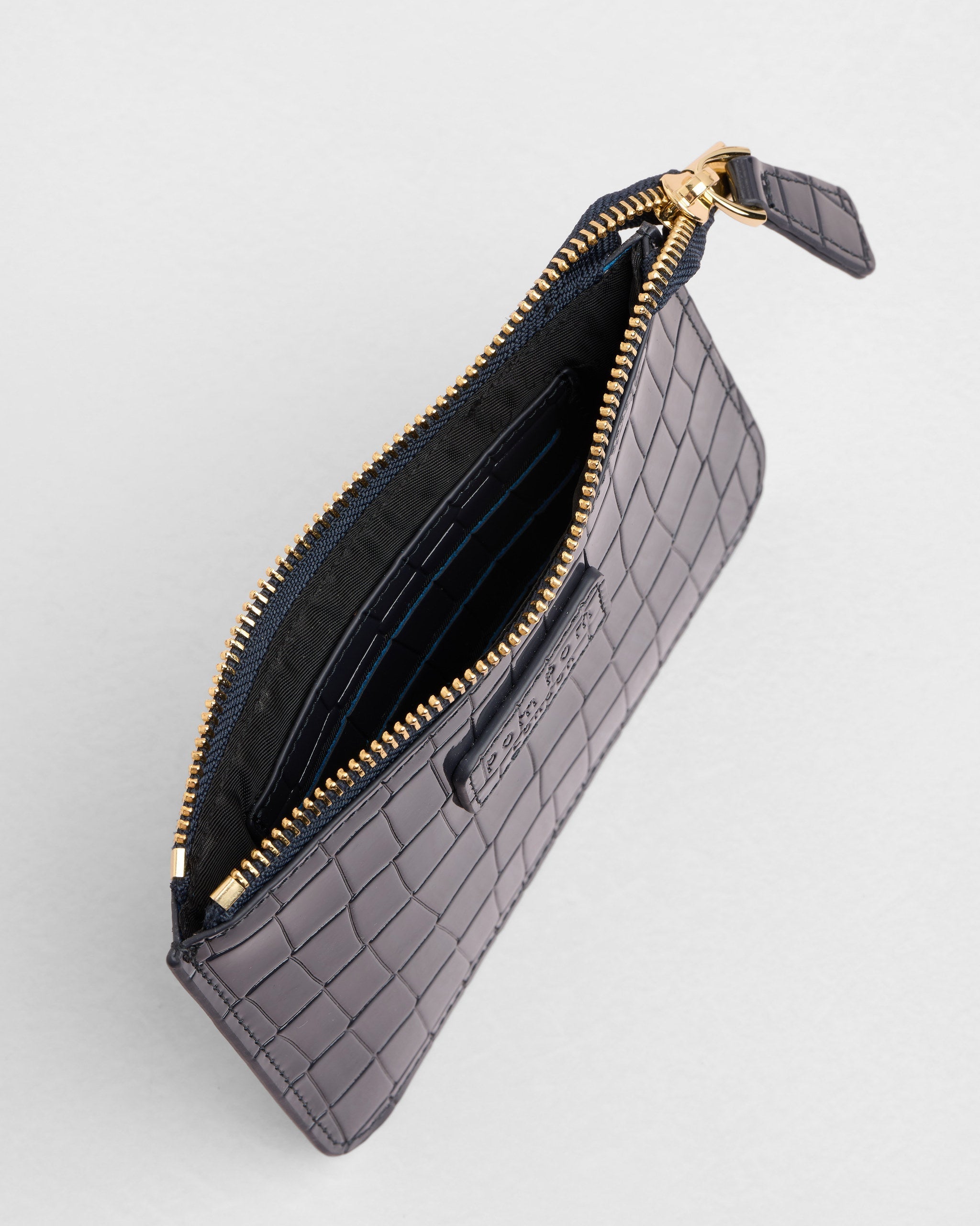 Chelsea Coin Purse Patent Croc Navy