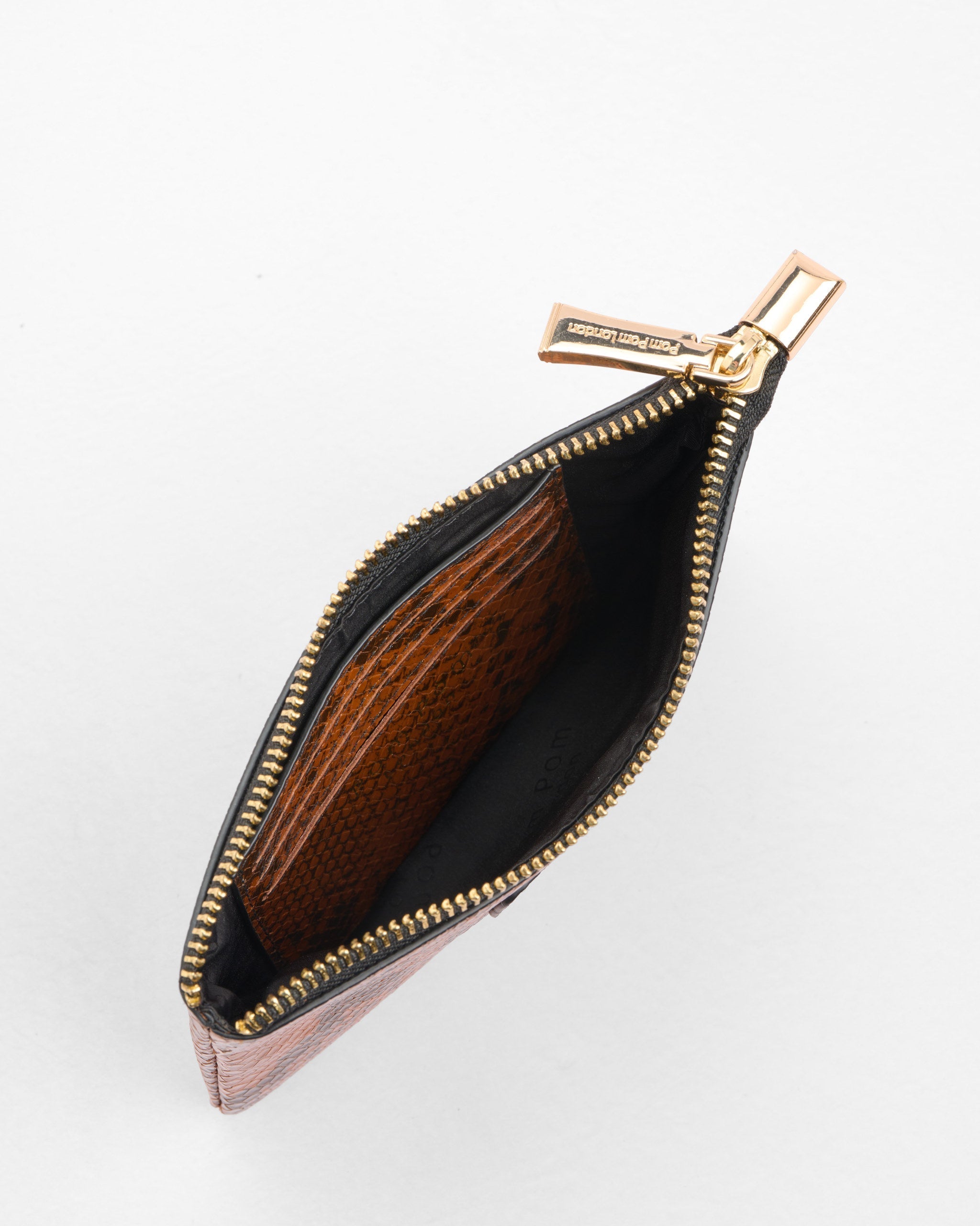 Chelsea Coin Purse Snake Effect Brown