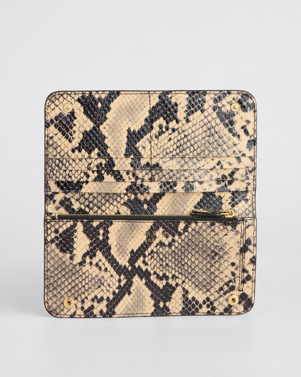 Chelsea Large Flat Wallet Snake Effect Monochrome