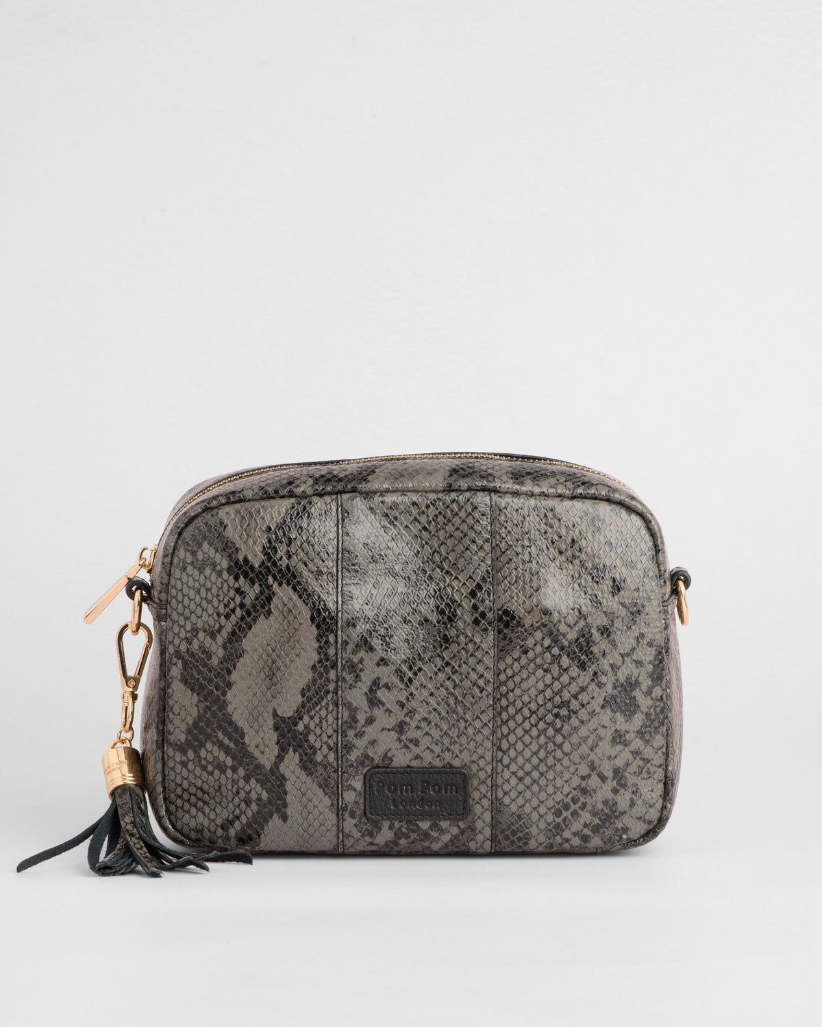 City Crossbody Bag Snake Effect Black