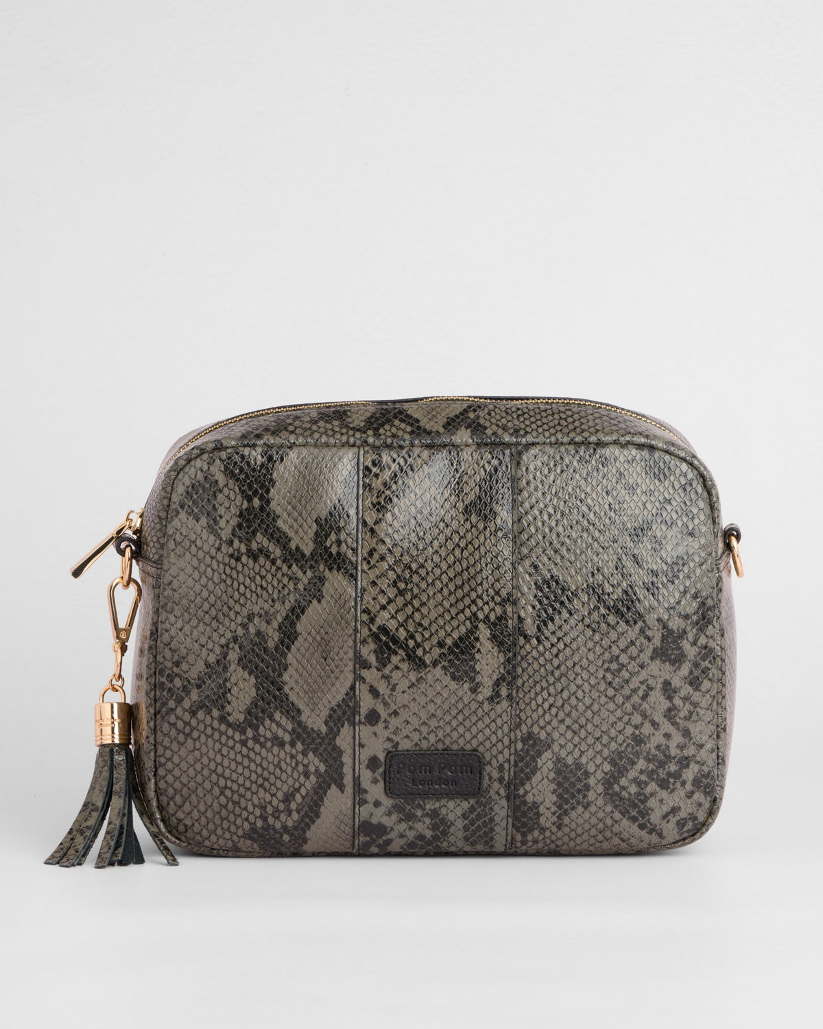 City Plus Crossbody Bag Snake Effect Black