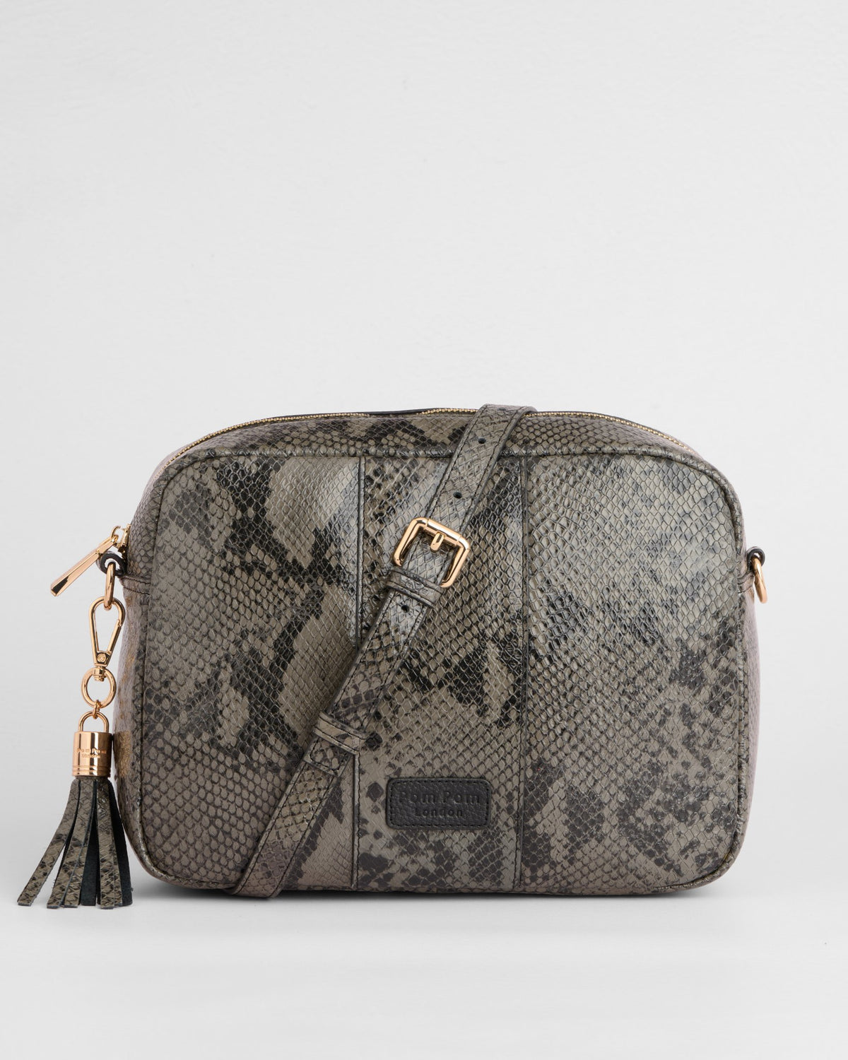 City Plus Crossbody Bag Snake Effect Black 3