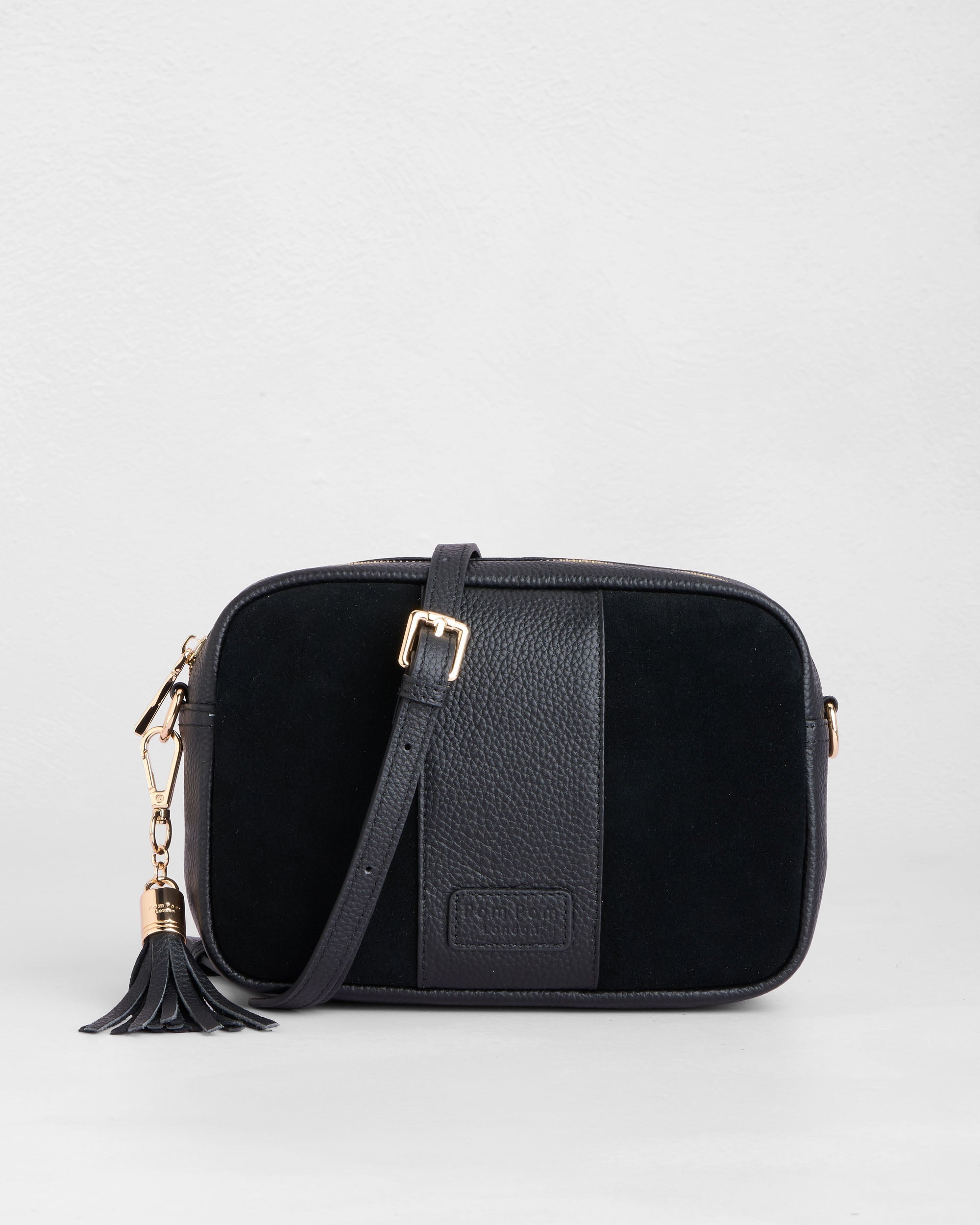 City Suede & Leather Bag Black