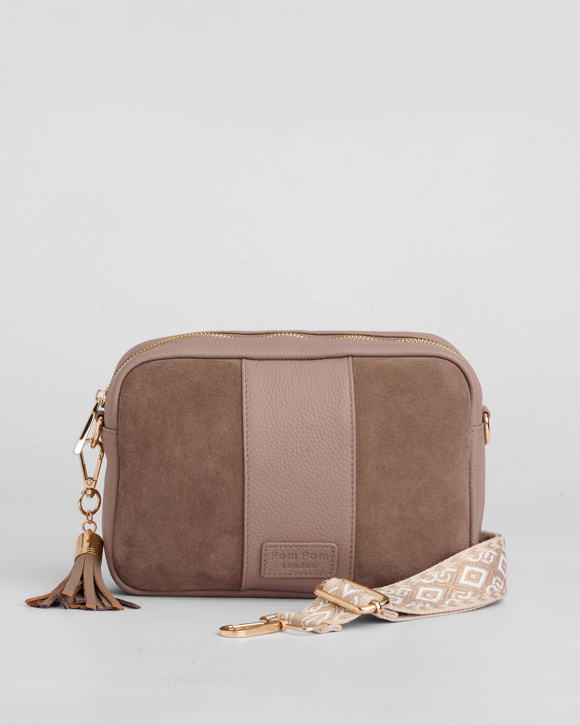 City Suede & Leather Bag Mocha