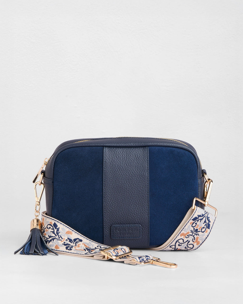 City Suede & Leather Bag Navy