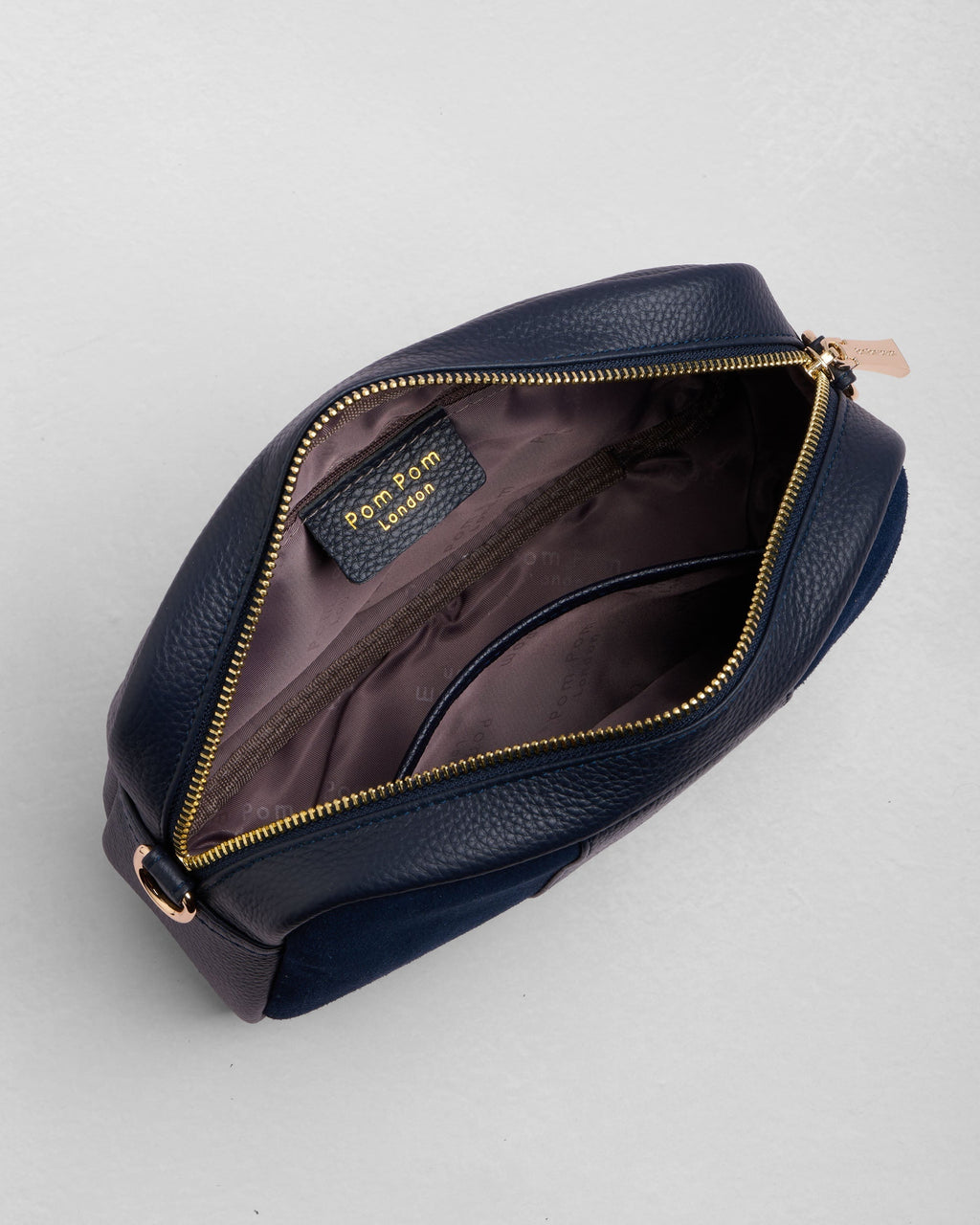 City Suede & Leather Bag Navy
