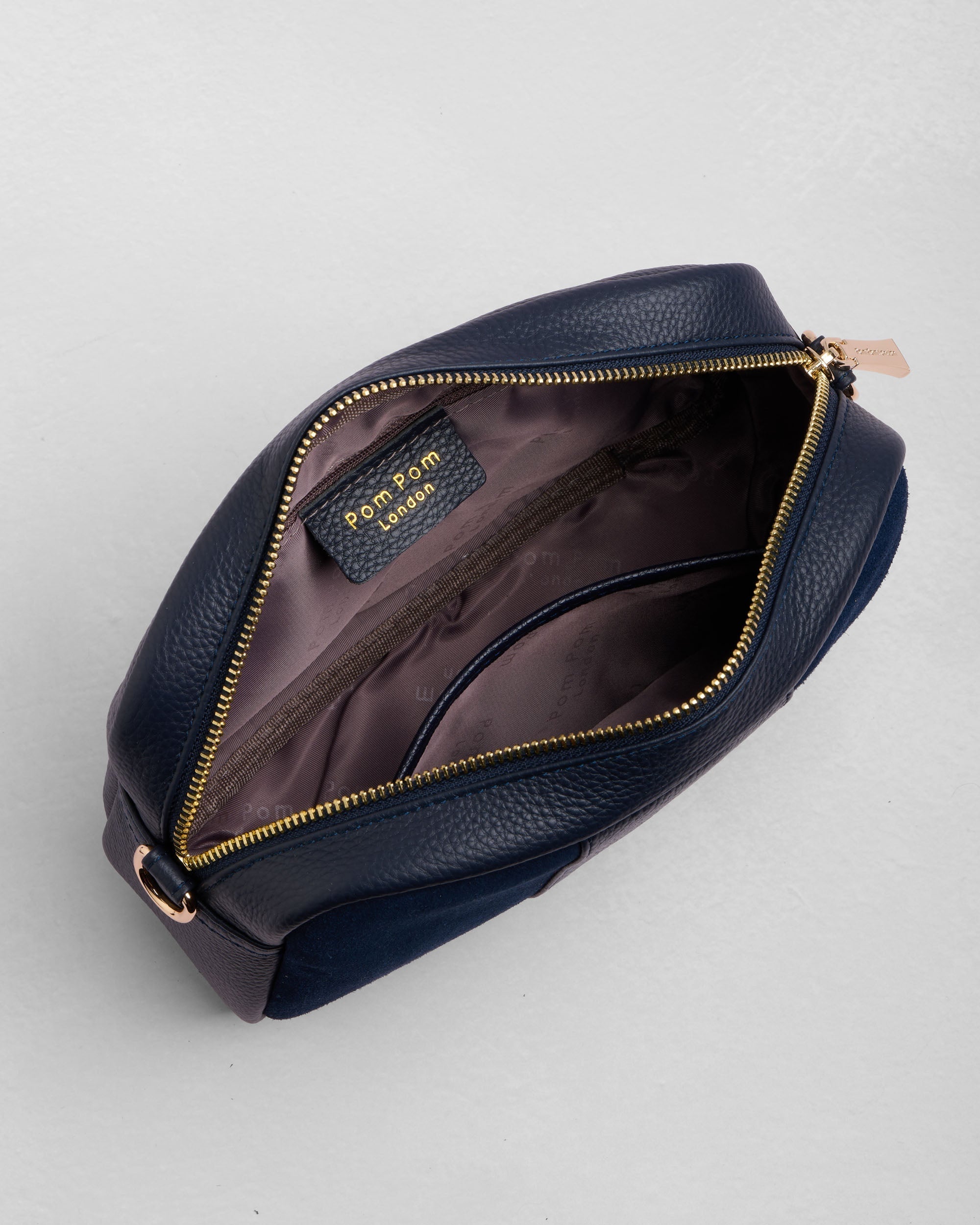 City Suede & Leather Bag Navy