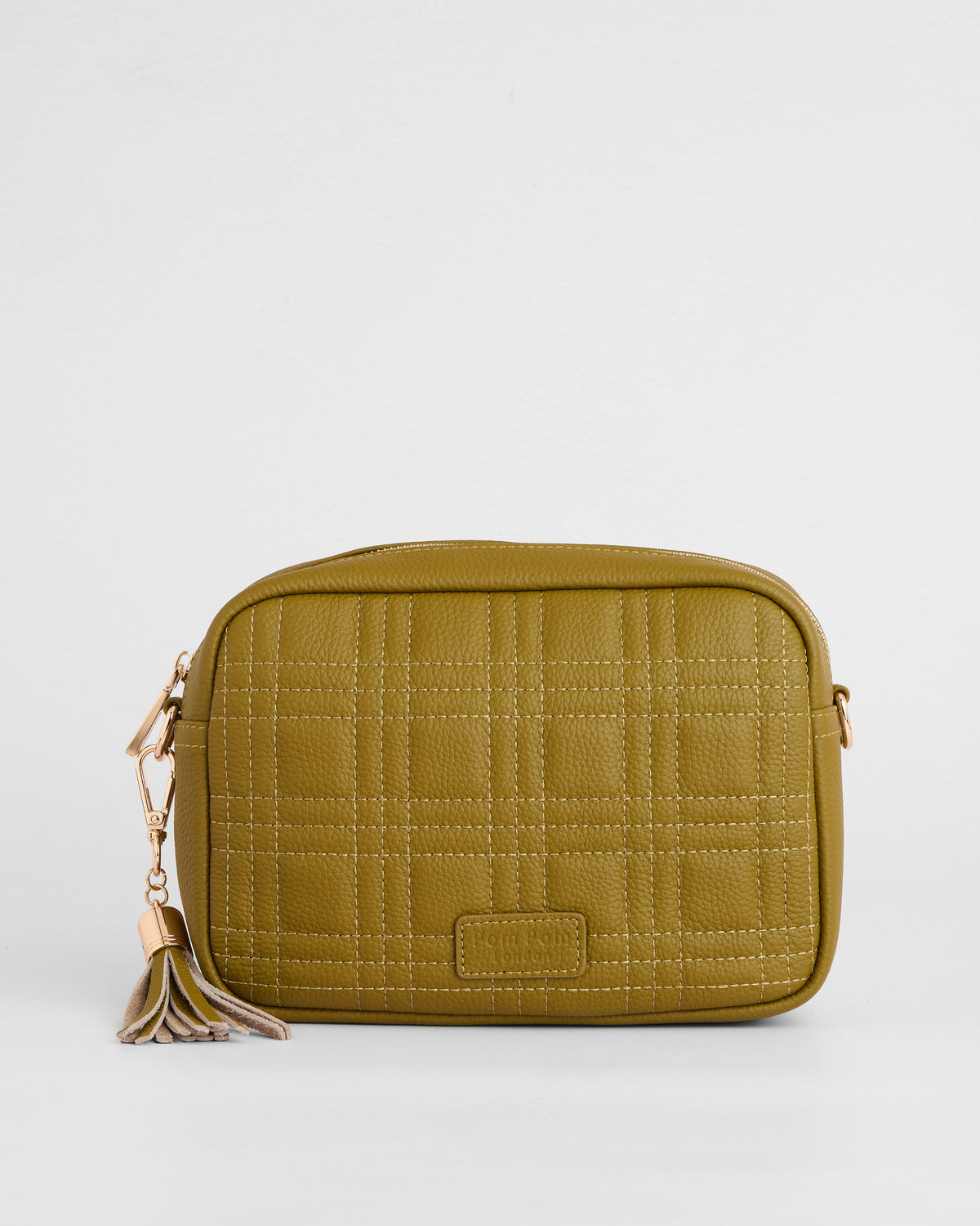 Pom Pom London City Quilted Square Stitch Olive Green