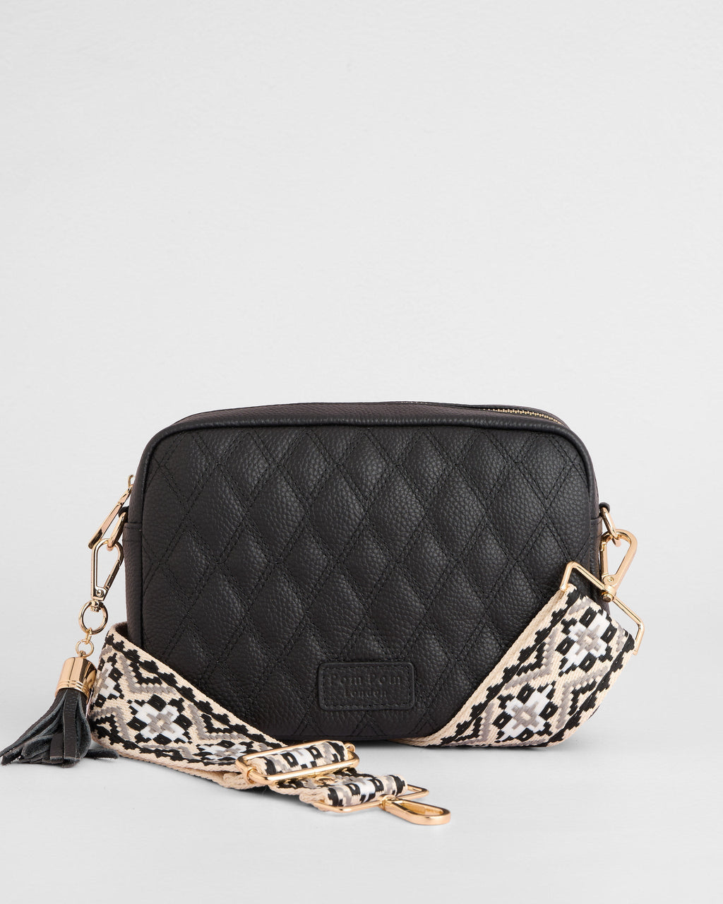 City Crossbody Bag Diamond Quilted Black