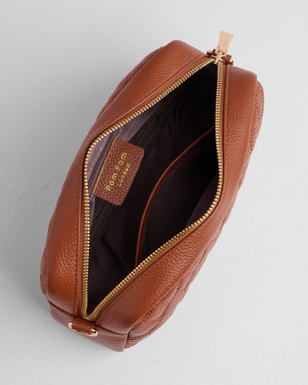 City Crossbody Bag Diamond Quilted Chestnut