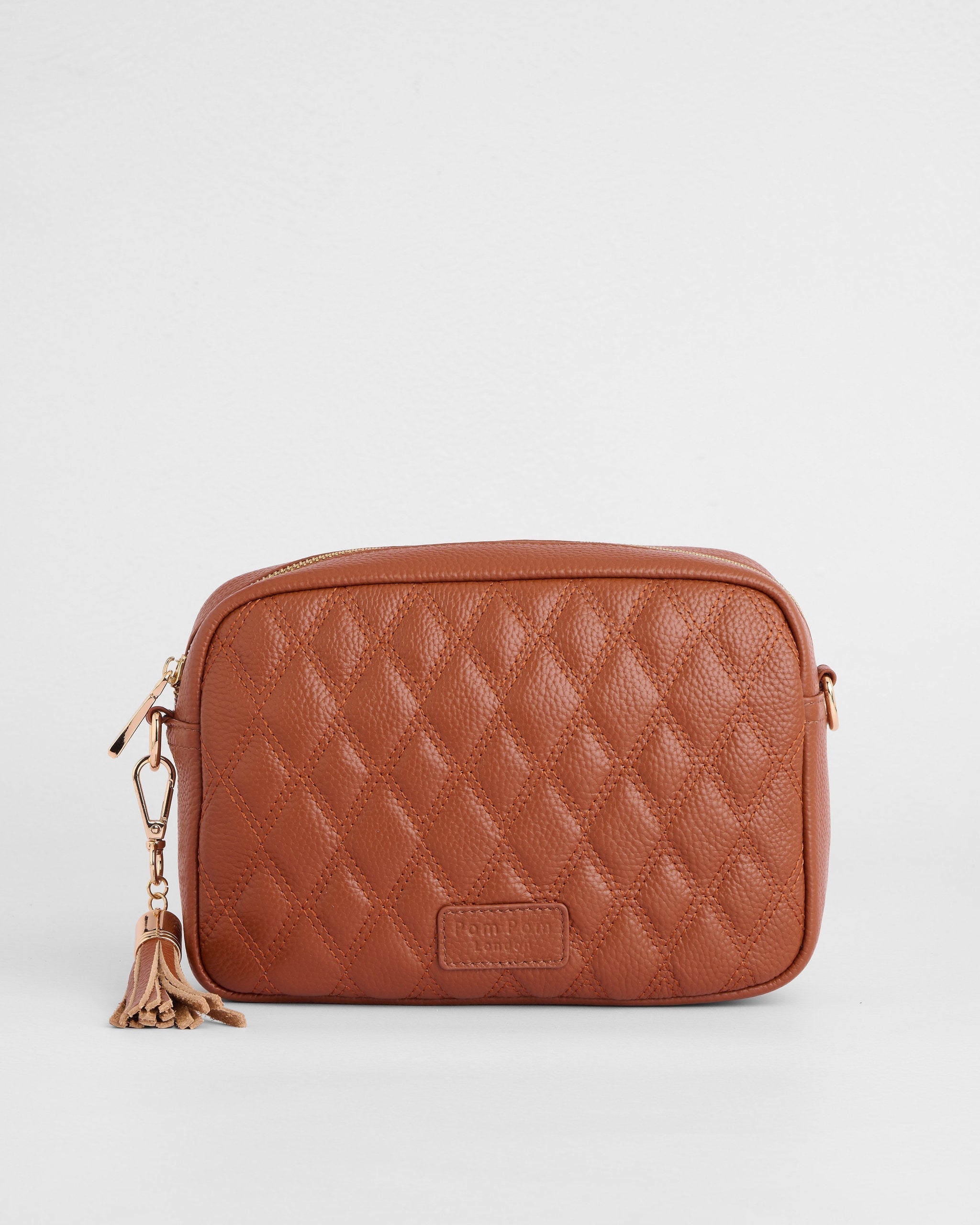 City Crossbody Bag Diamond Quilted Chestnut