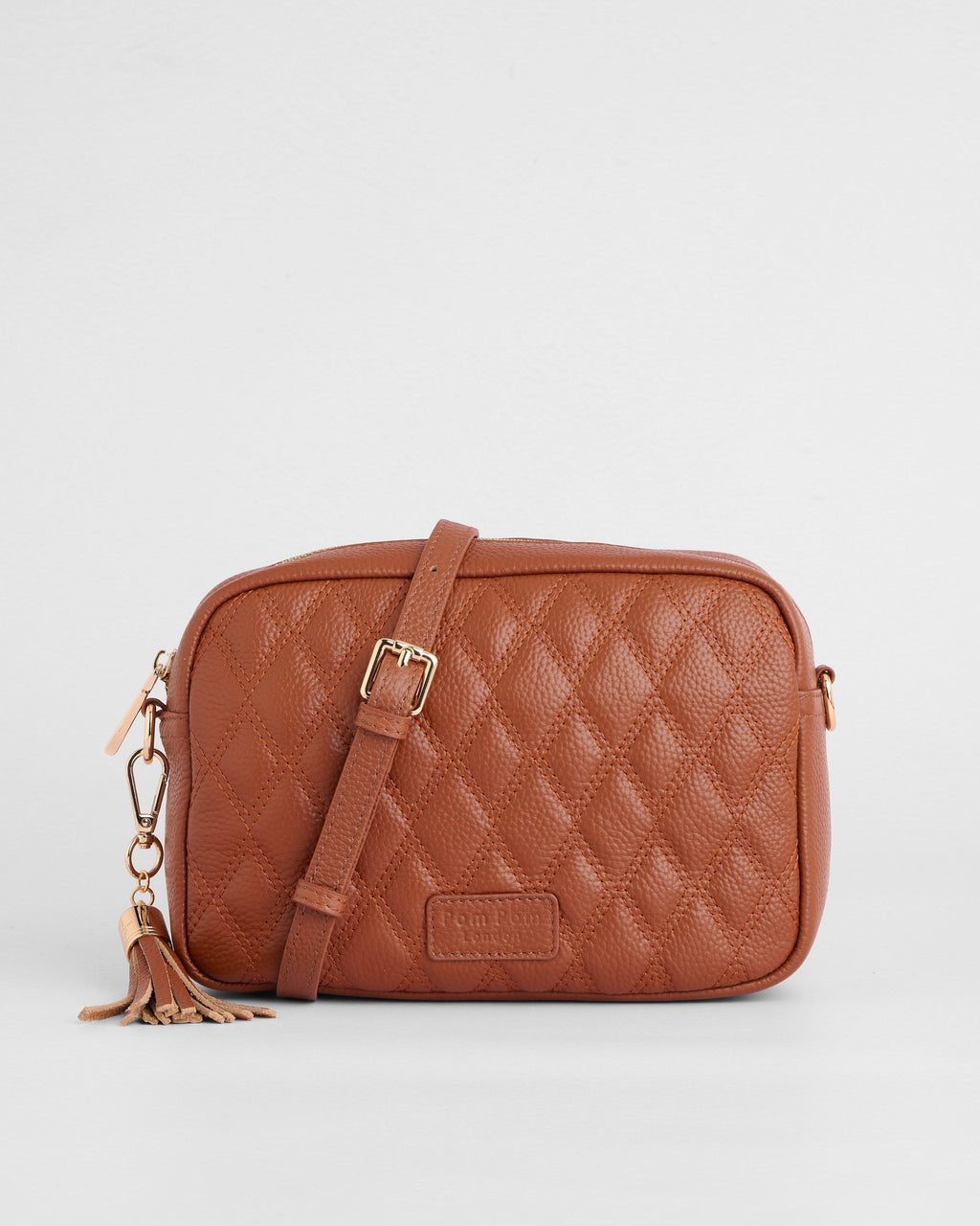 City Crossbody Bag Diamond Quilted Chestnut