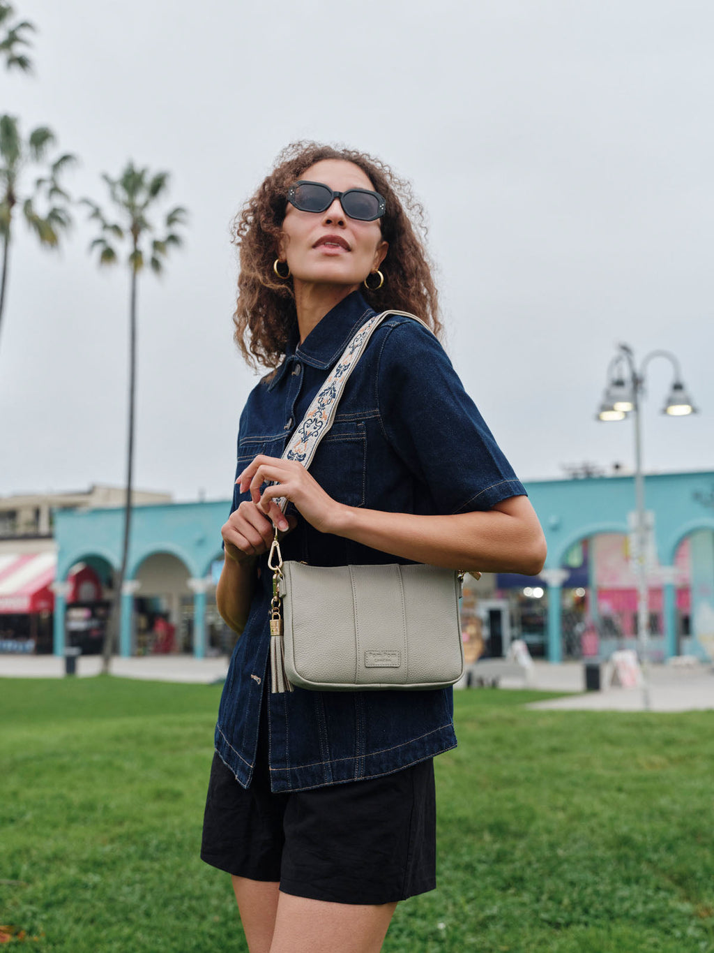 Pom Pom London City Slim Bag Stone