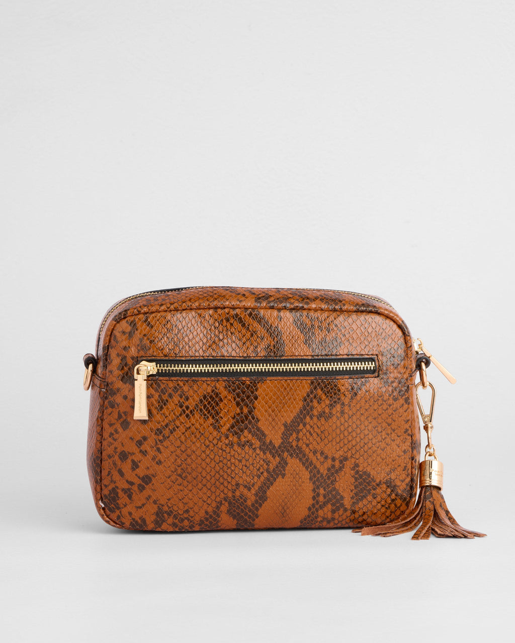 City Crossbody Bag Snake Effect Brown