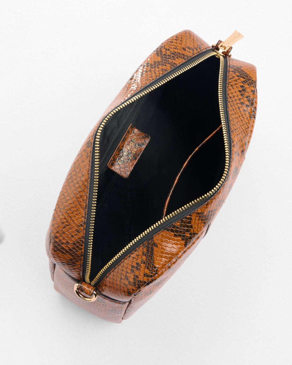 City Crossbody Bag Snake Effect Brown
