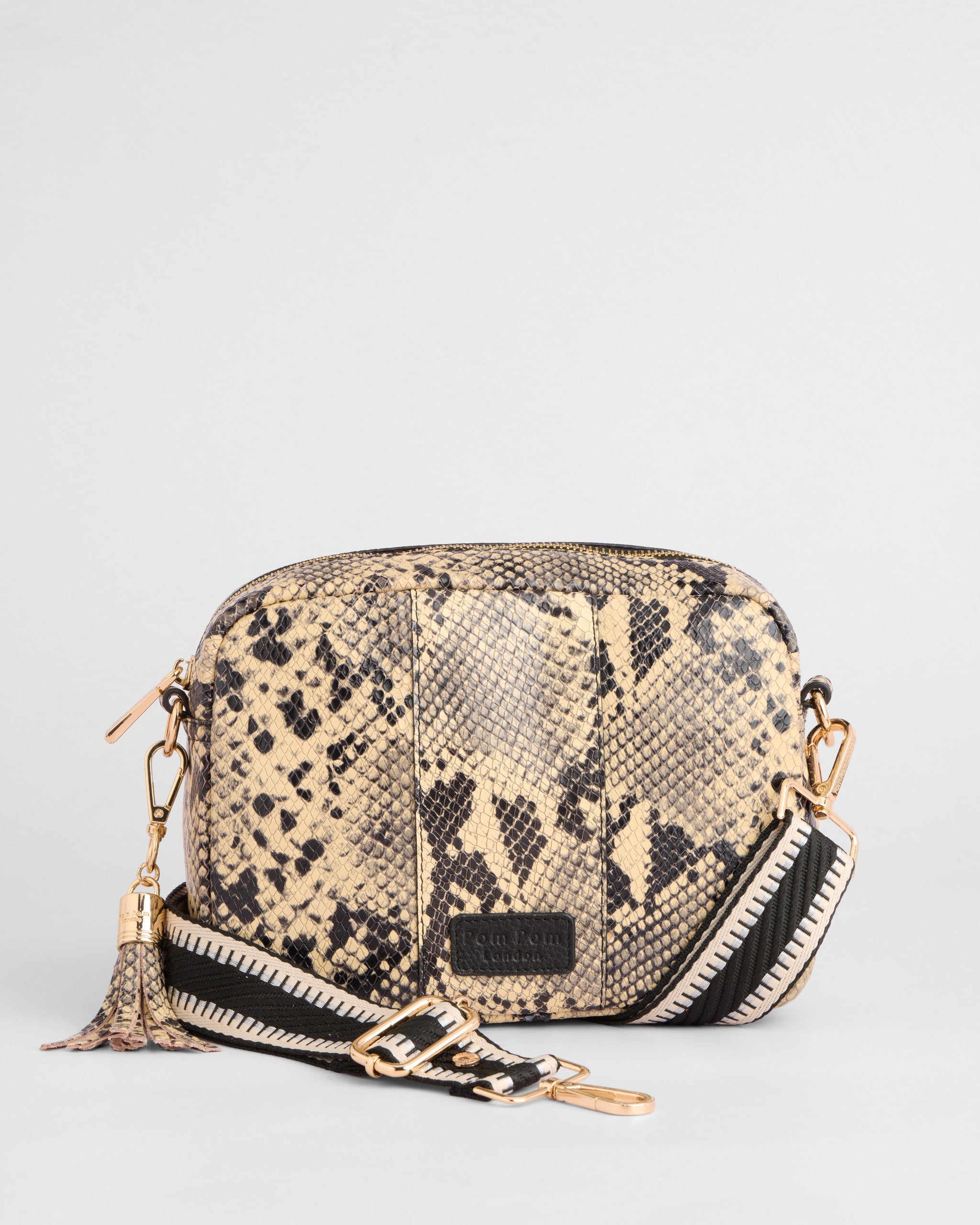 City Crossbody Bag Snake Effect Monochrome