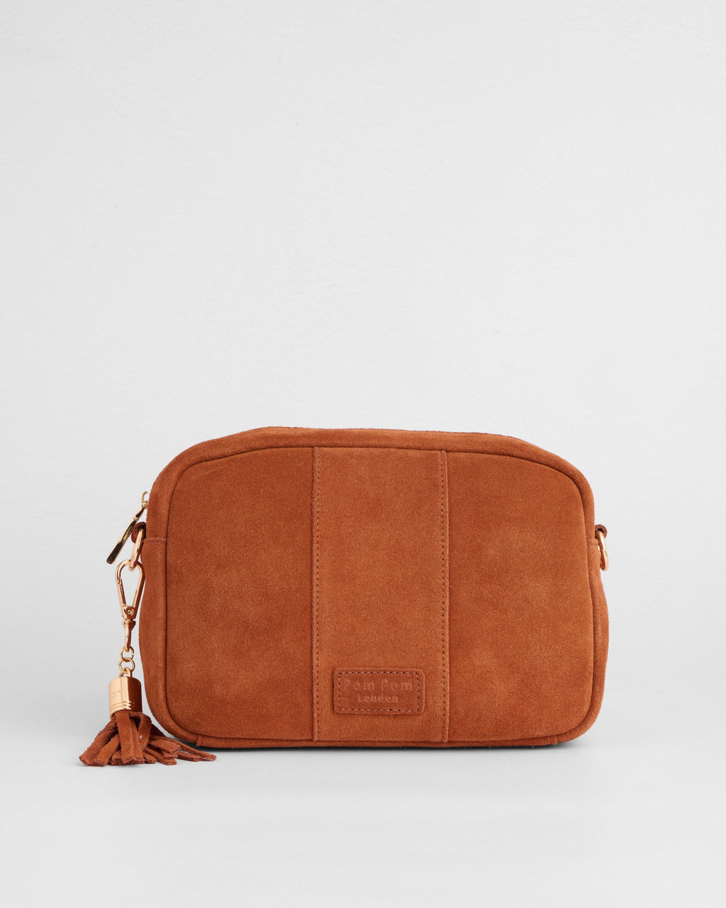 City Crossbody Suede Bag Chestnut