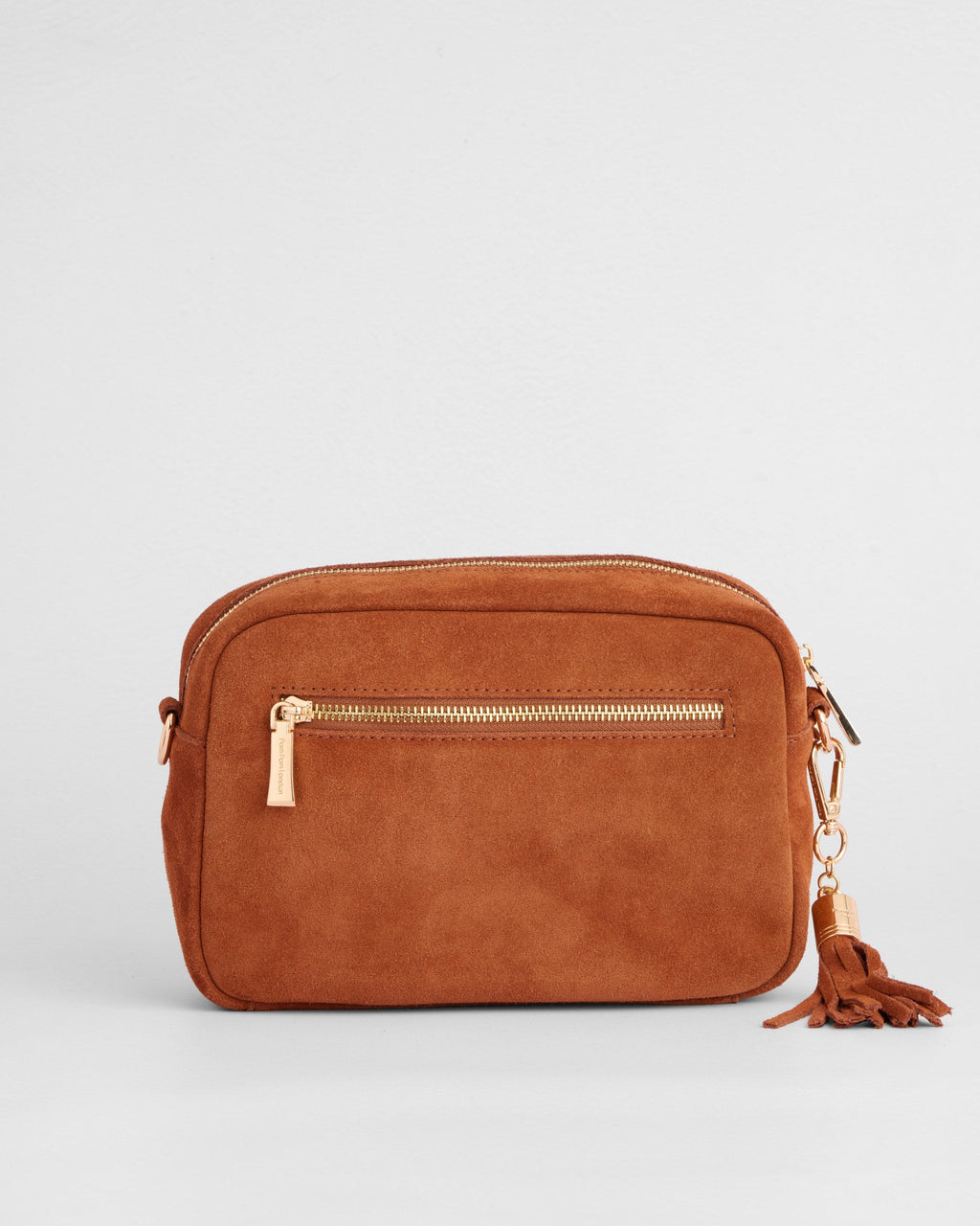 City Crossbody Suede Bag Chestnut