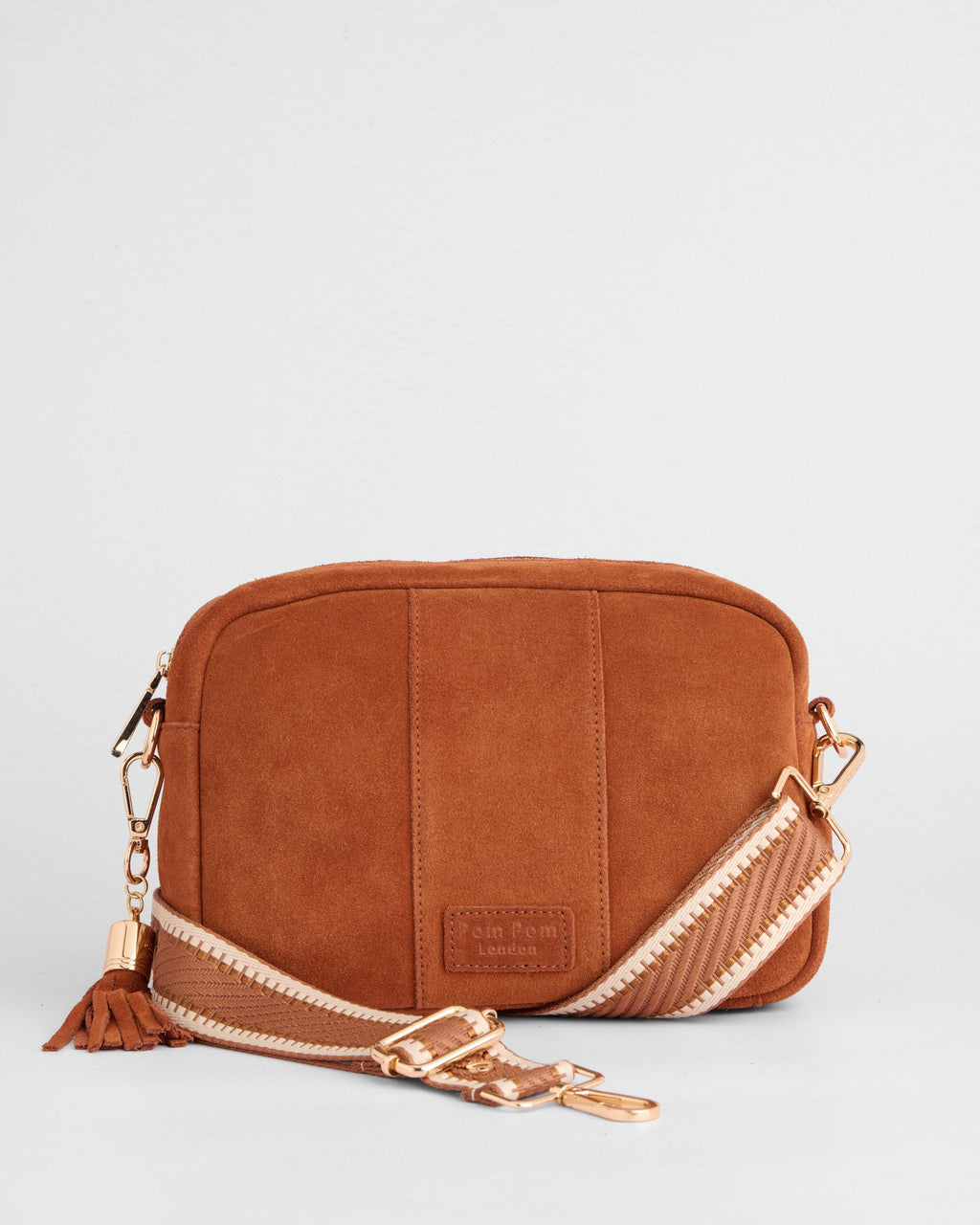 City Crossbody Suede Bag Chestnut