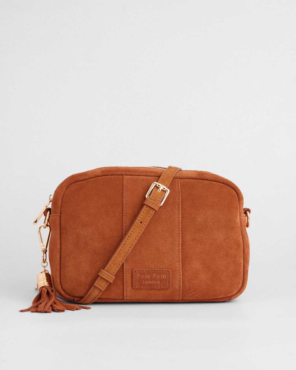 City Crossbody Suede Bag Chestnut