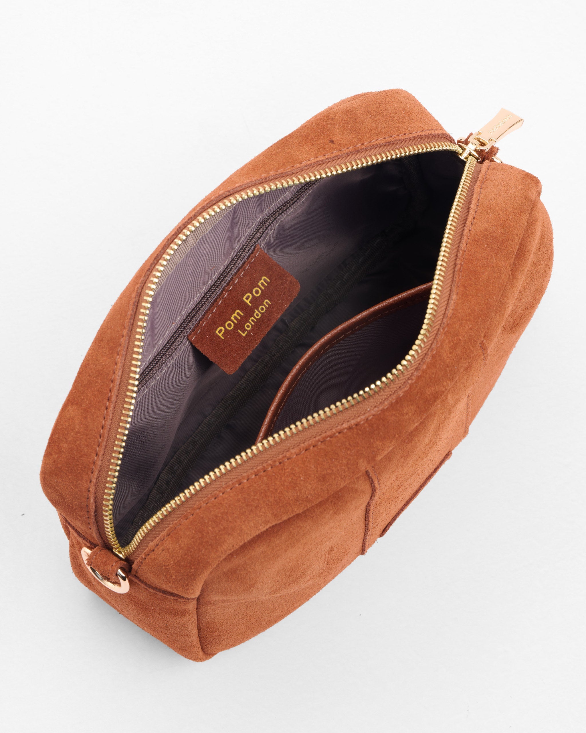 City Crossbody Suede Bag Chestnut