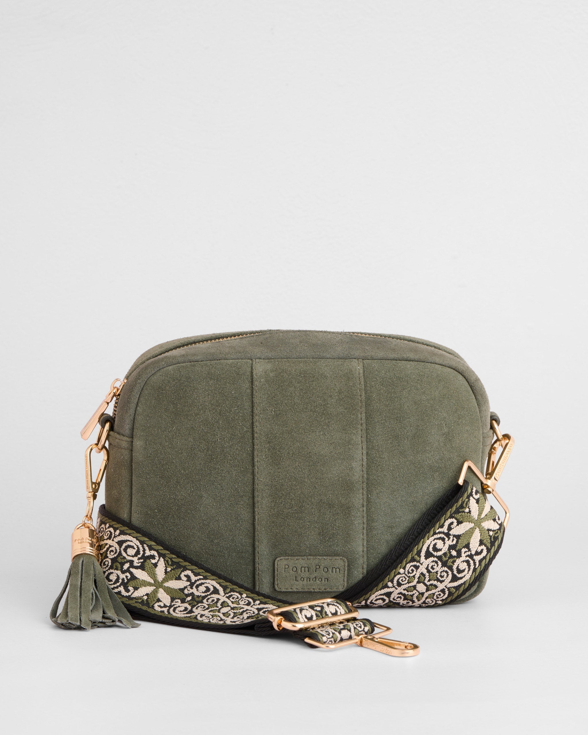 City Crossbody Bag Suede Herb Green