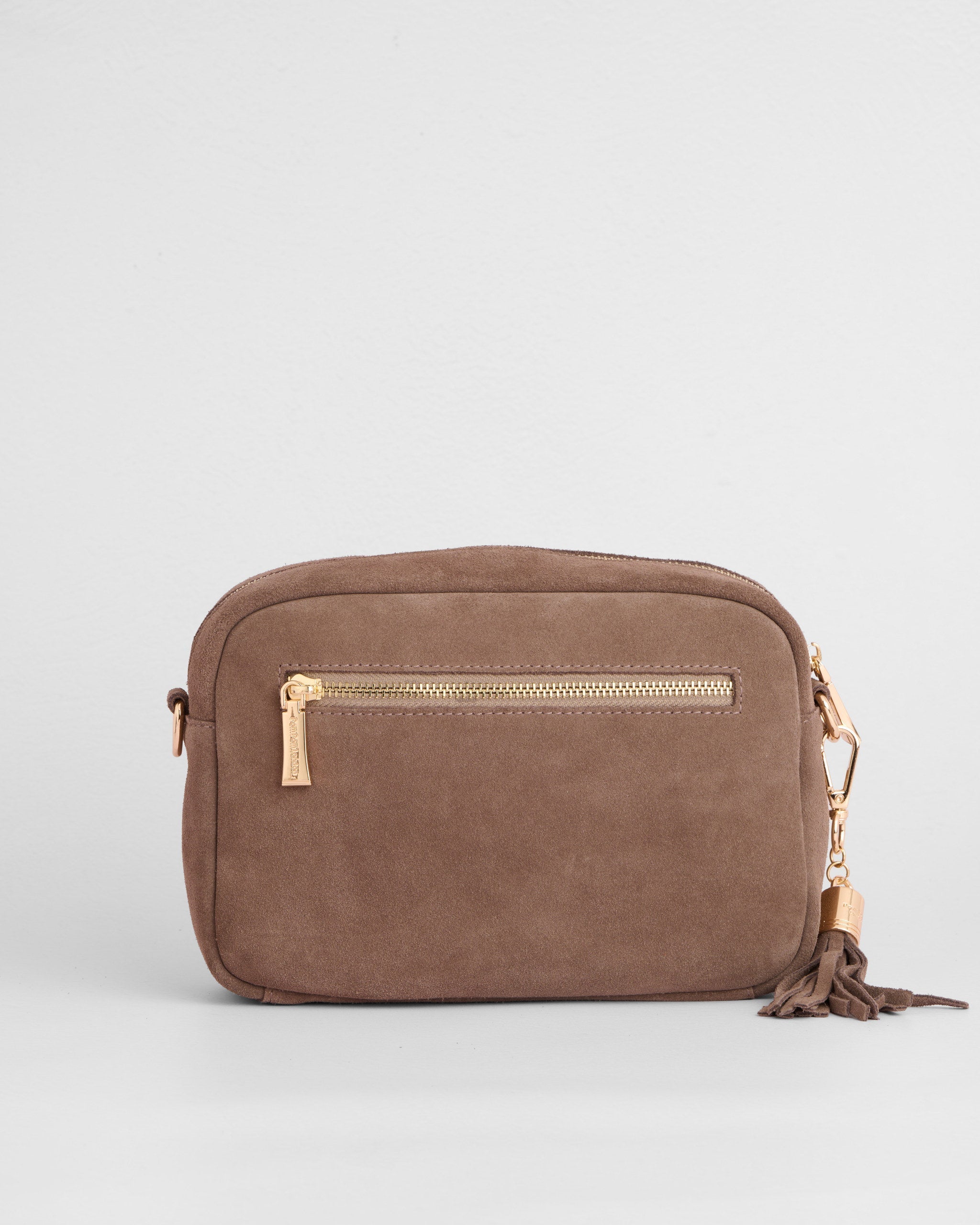 City Crossbody Suede Bag Mocha
